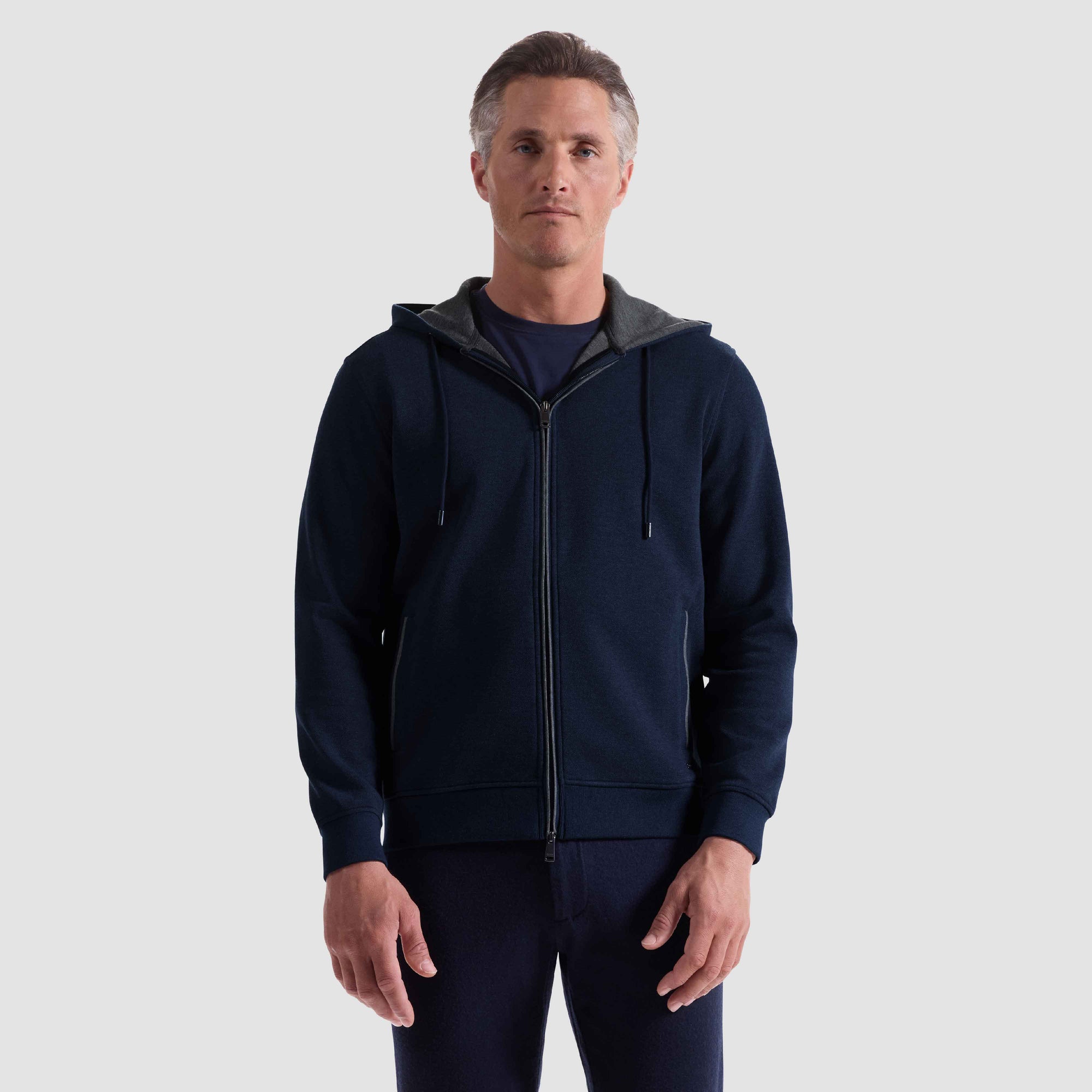 Heathered Pique Full Zip Hoodie