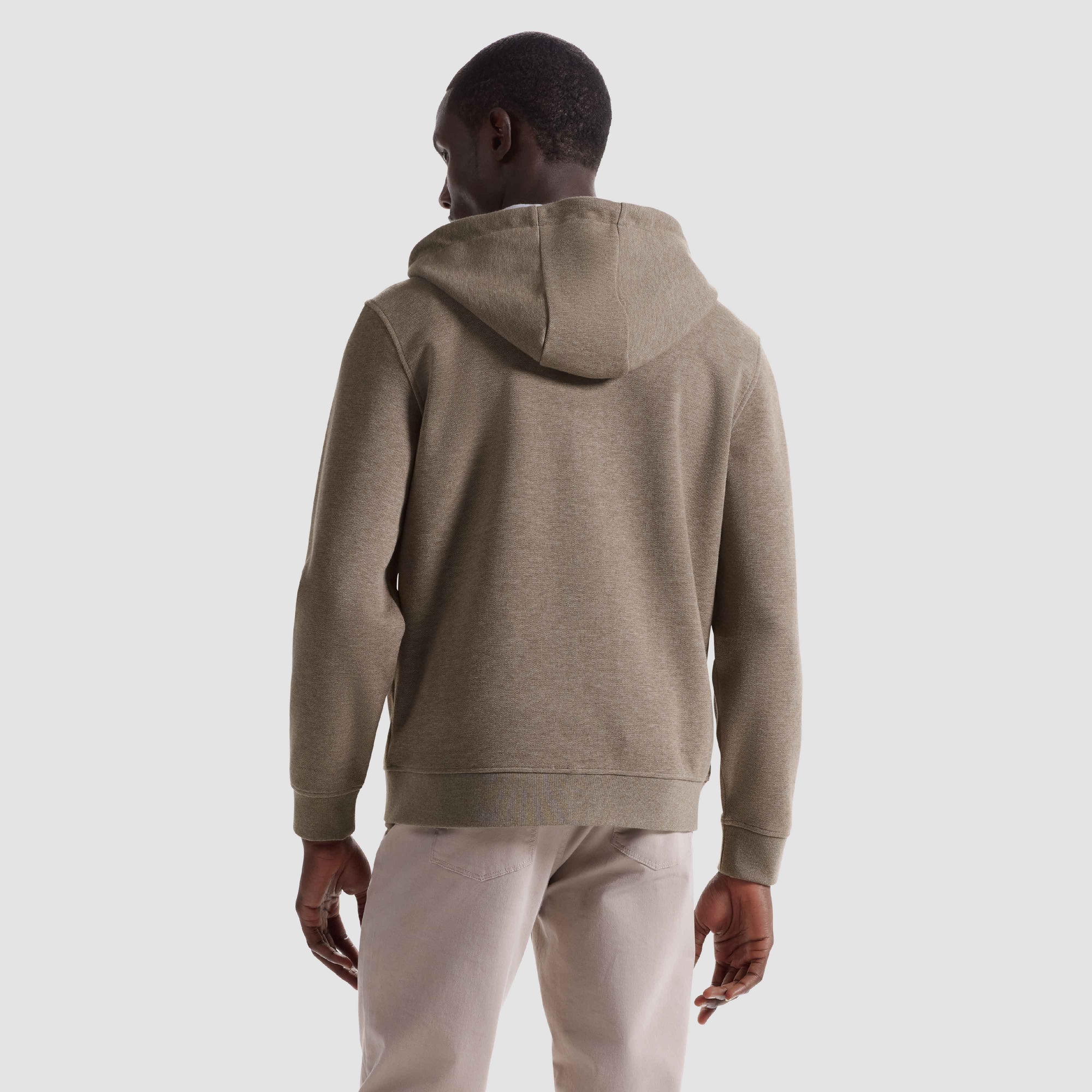 Heathered Pique Full Zip Hoodie