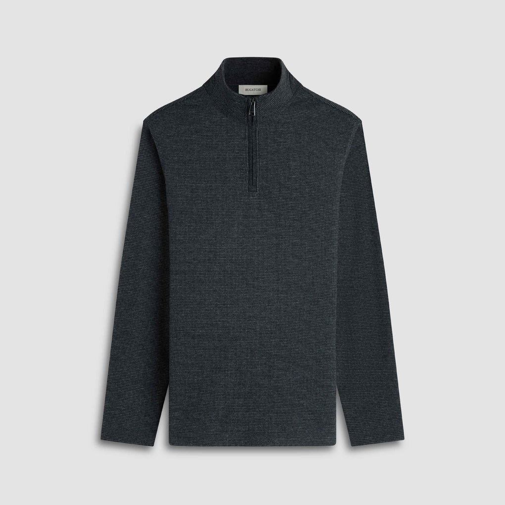 muguet Houndstooth Performance Quarter Zip – BUGATCHI