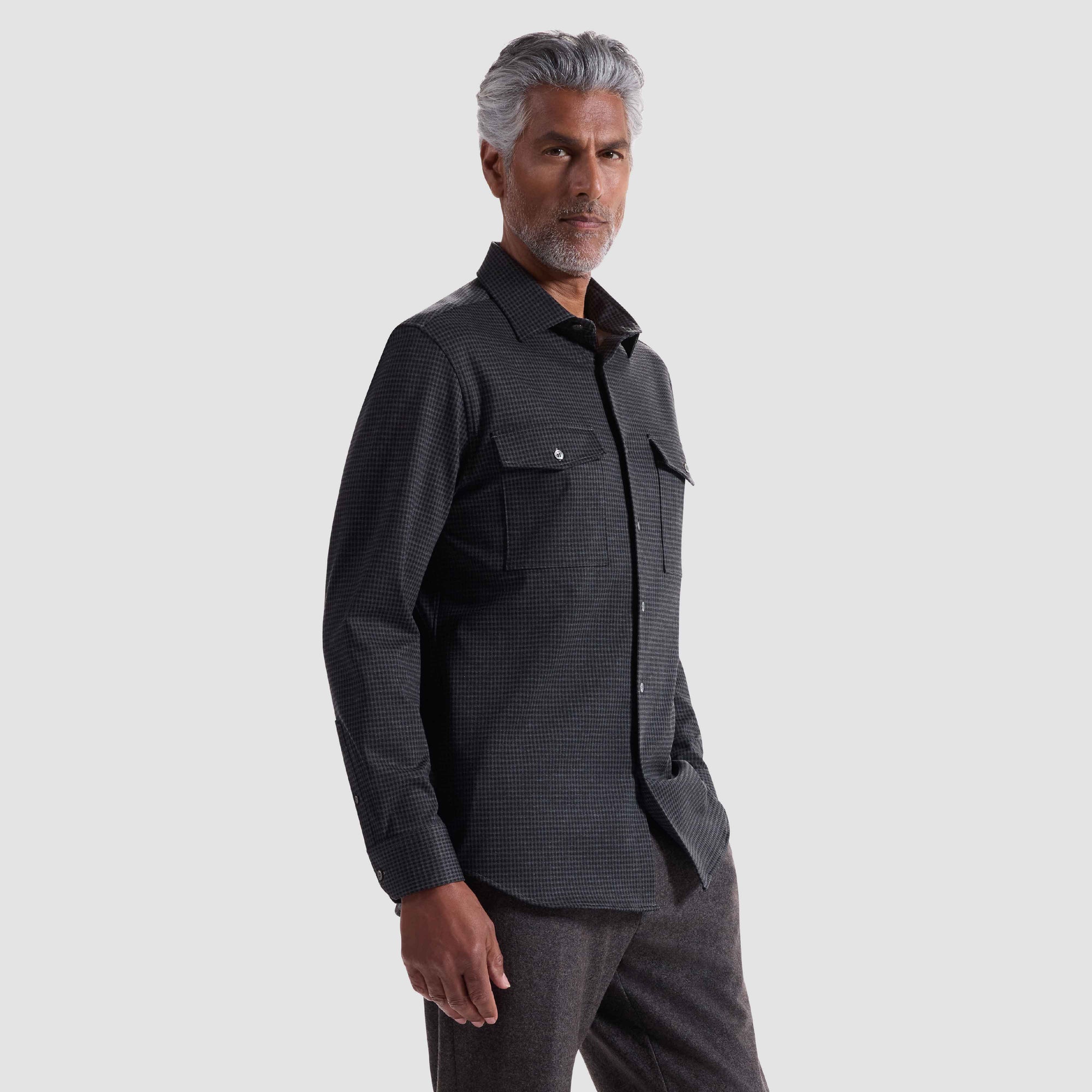 Houndstooth Knit Shirt