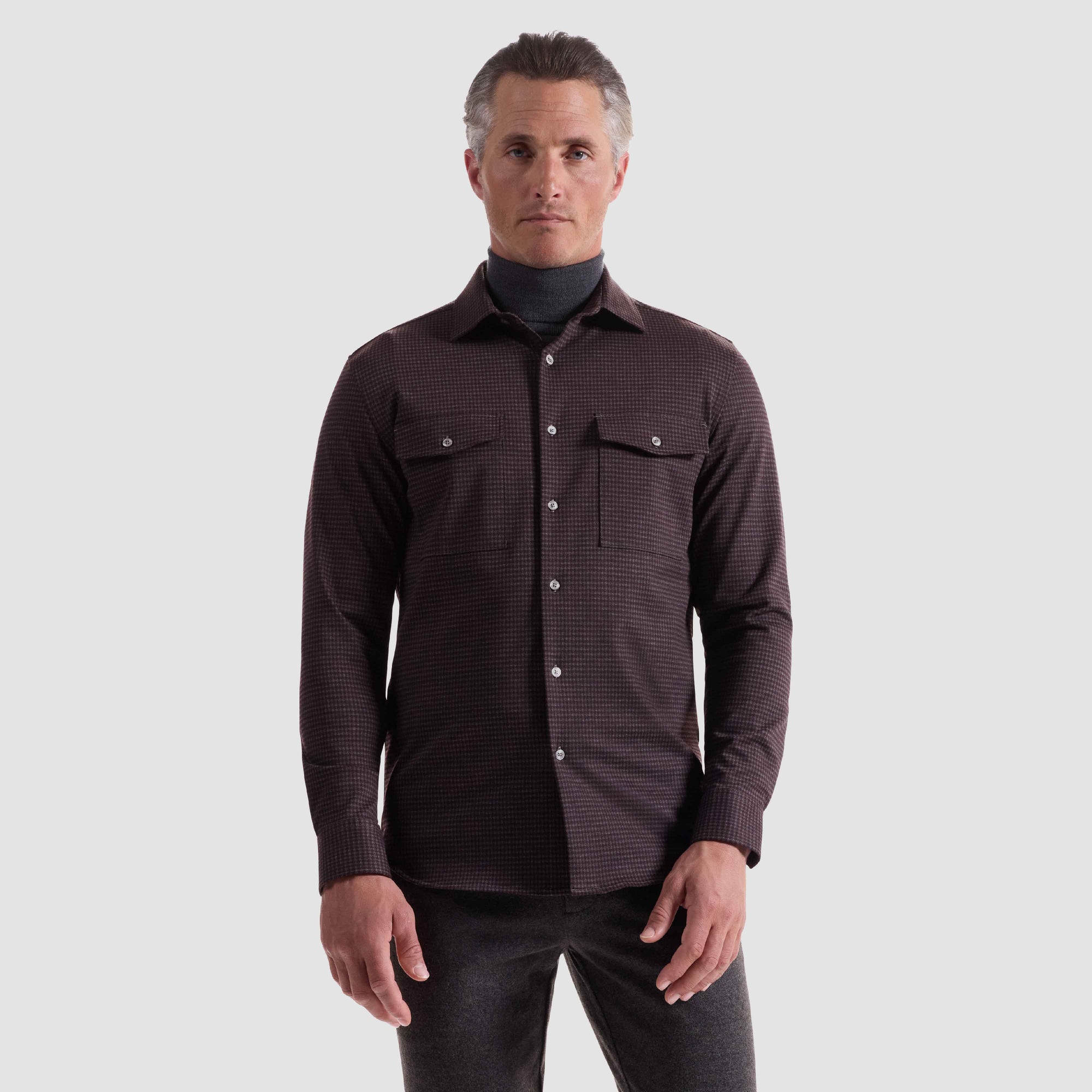 Houndstooth Knit Shirt