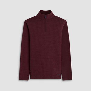 Heathered Waffle Knit Quarter Zip