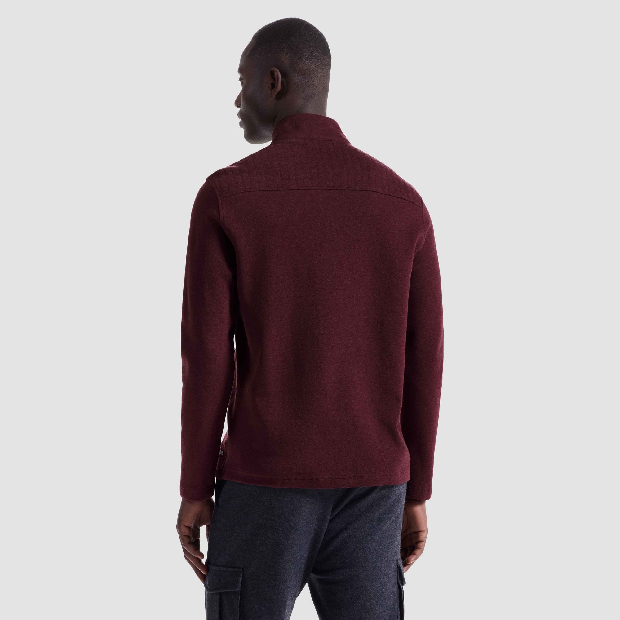 Heathered Waffle Knit Quarter Zip