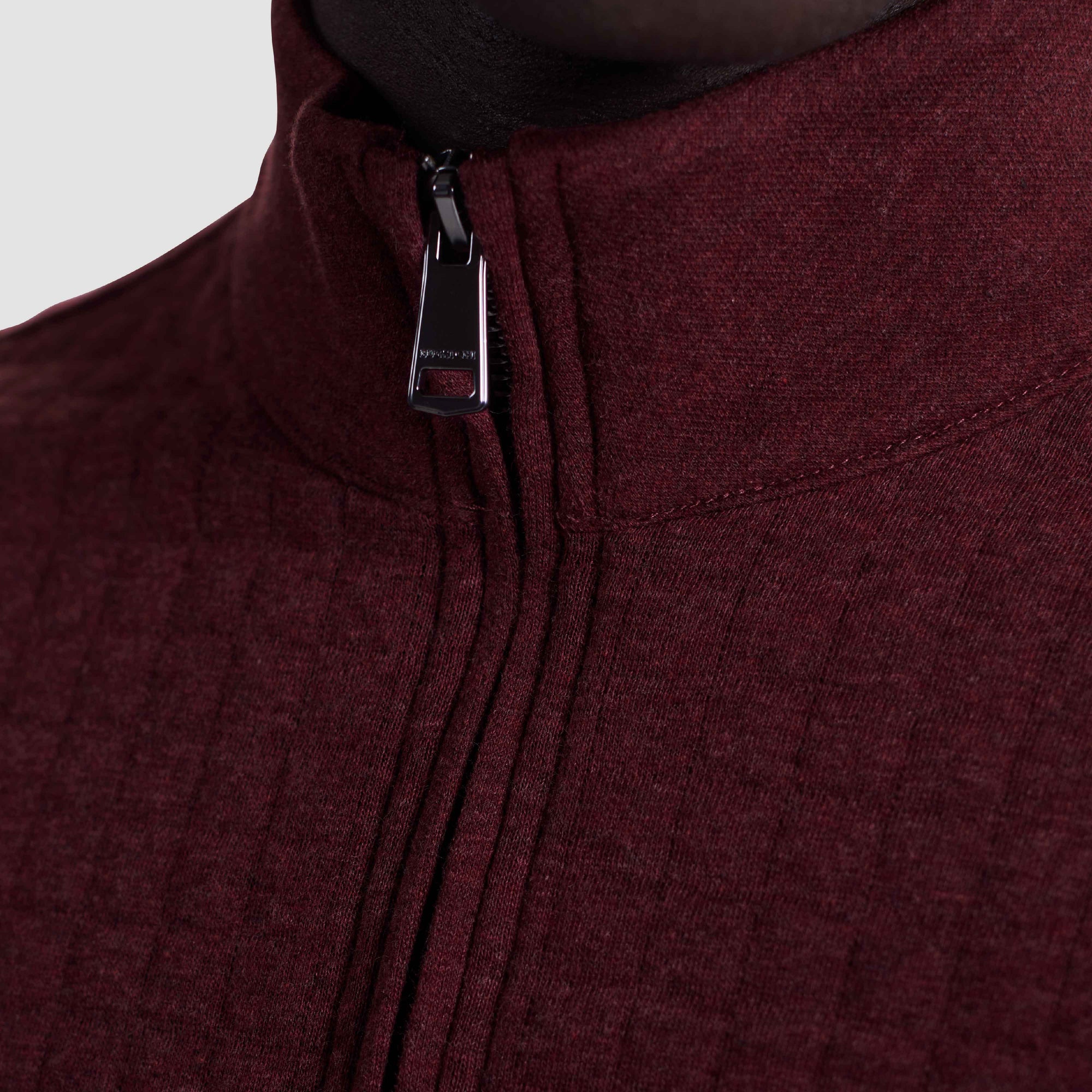 Heathered Waffle Knit Quarter Zip