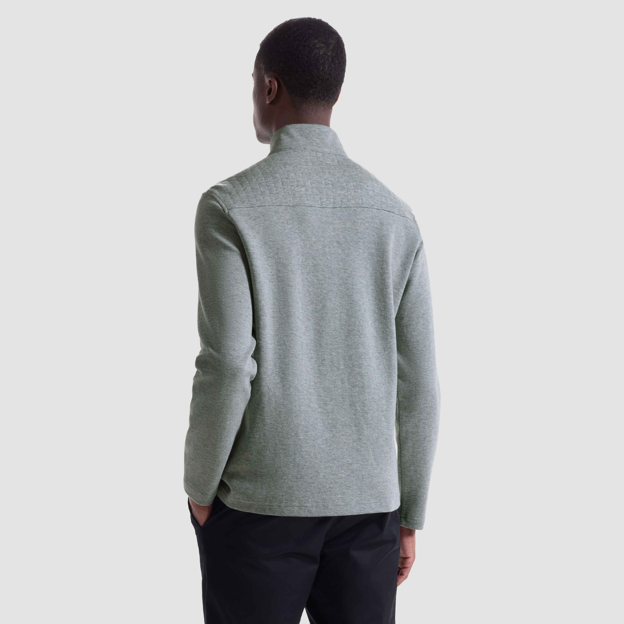 Heathered Waffle Knit Quarter Zip