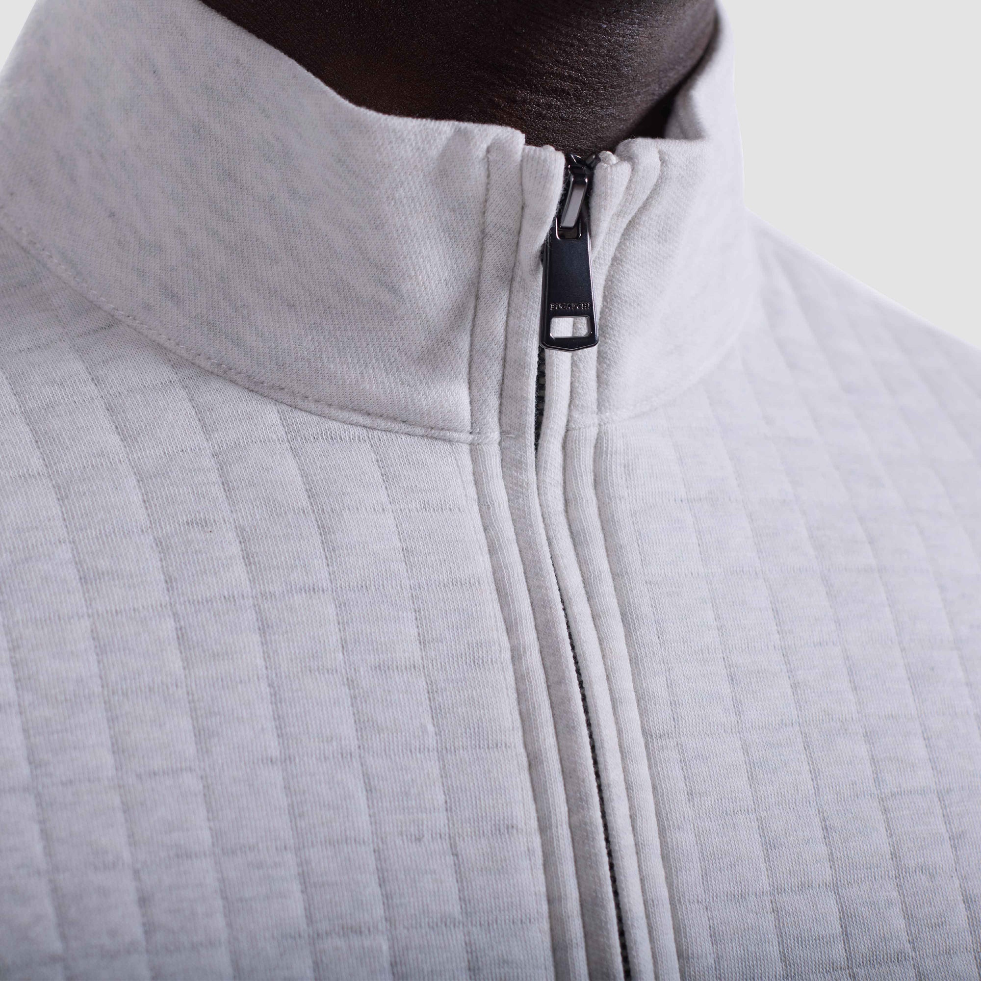 Heathered Waffle Knit Quarter Zip