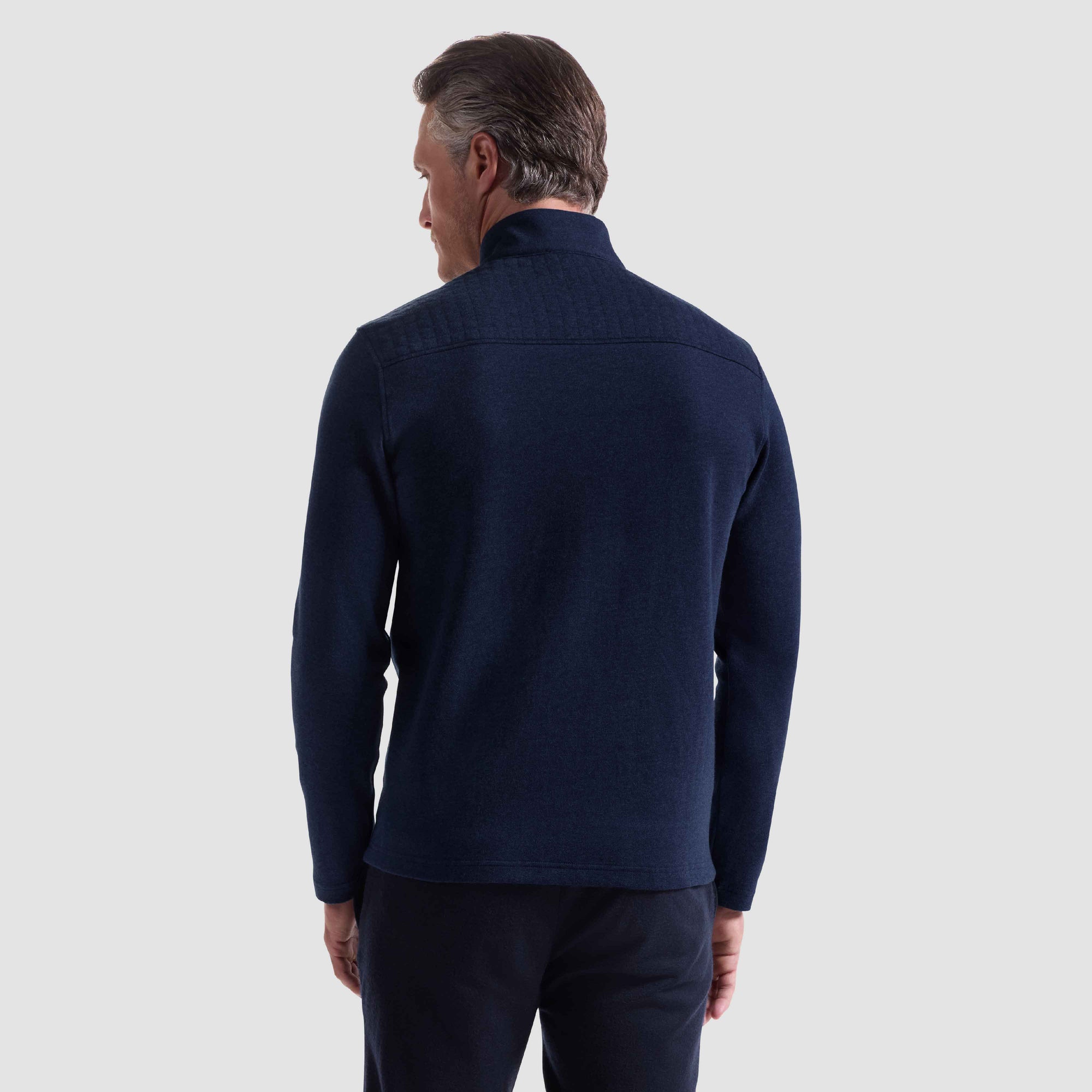 Heathered Waffle Knit Quarter Zip