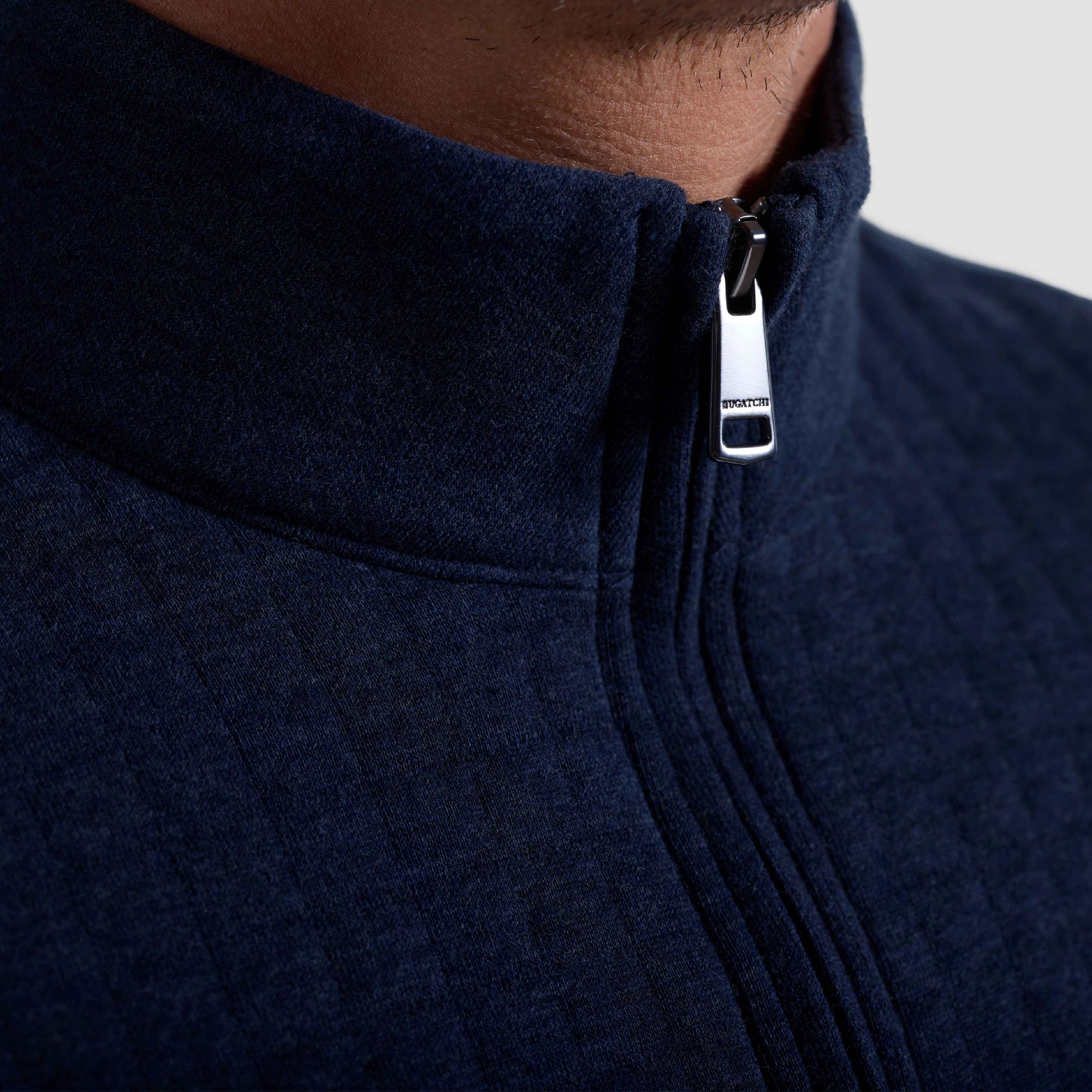 Heathered Waffle Knit Quarter Zip