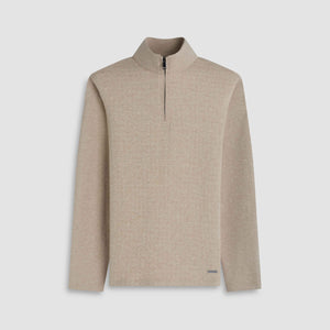 Heathered Waffle Knit Quarter Zip