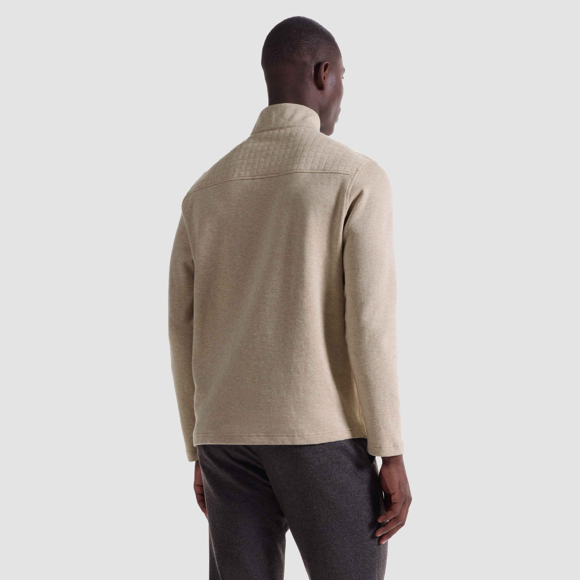 Heathered Waffle Knit Quarter Zip