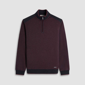 Diagonal Stripe Melange Quarter Zip