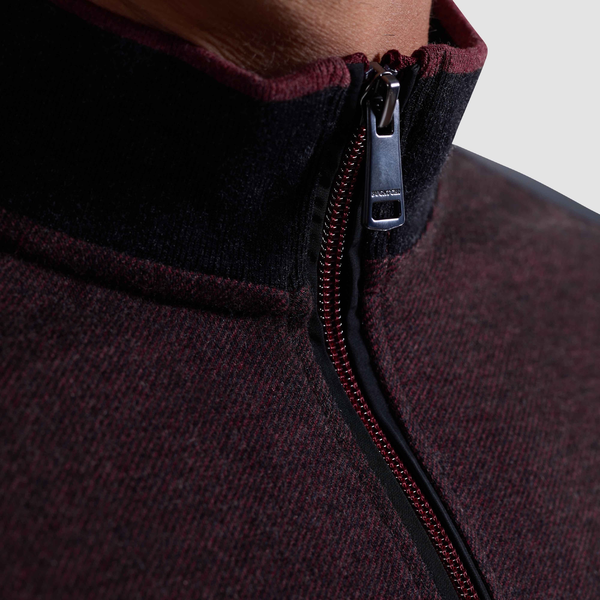 Diagonal Stripe Melange Quarter Zip