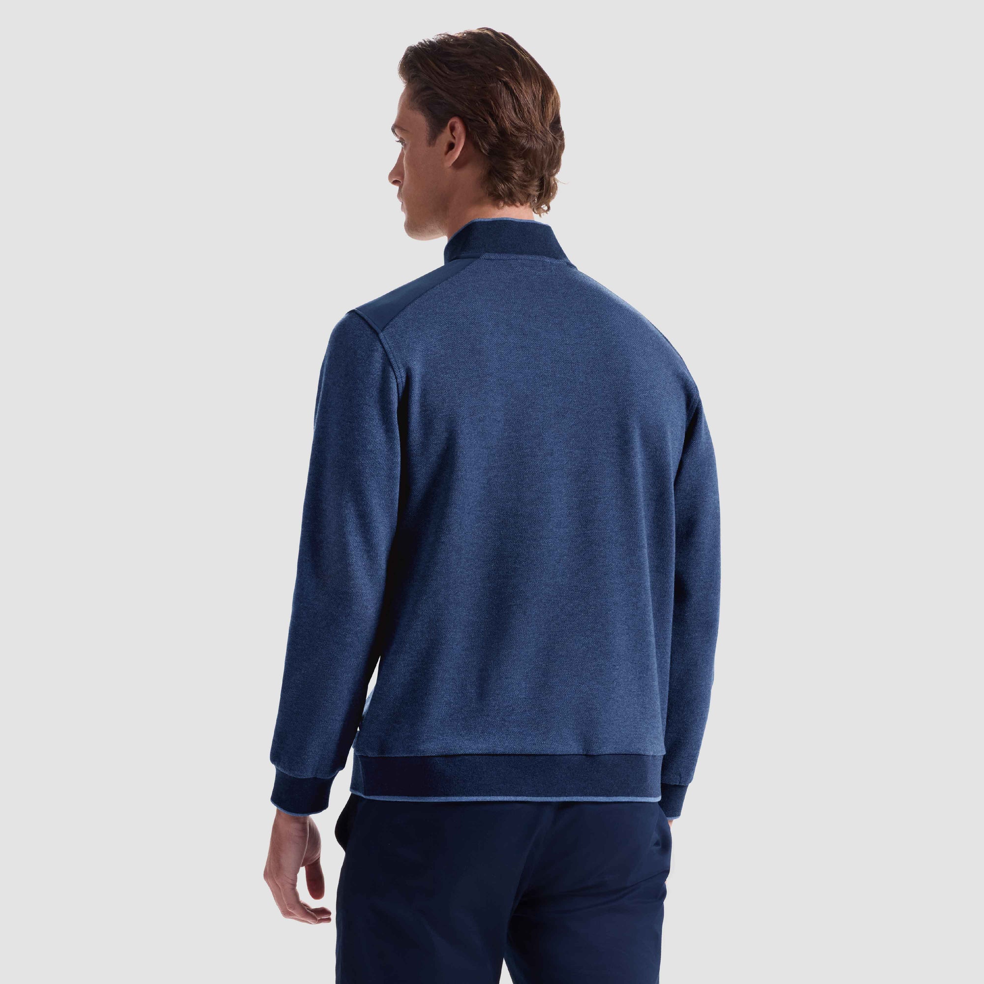 Diagonal Stripe Melange Quarter Zip