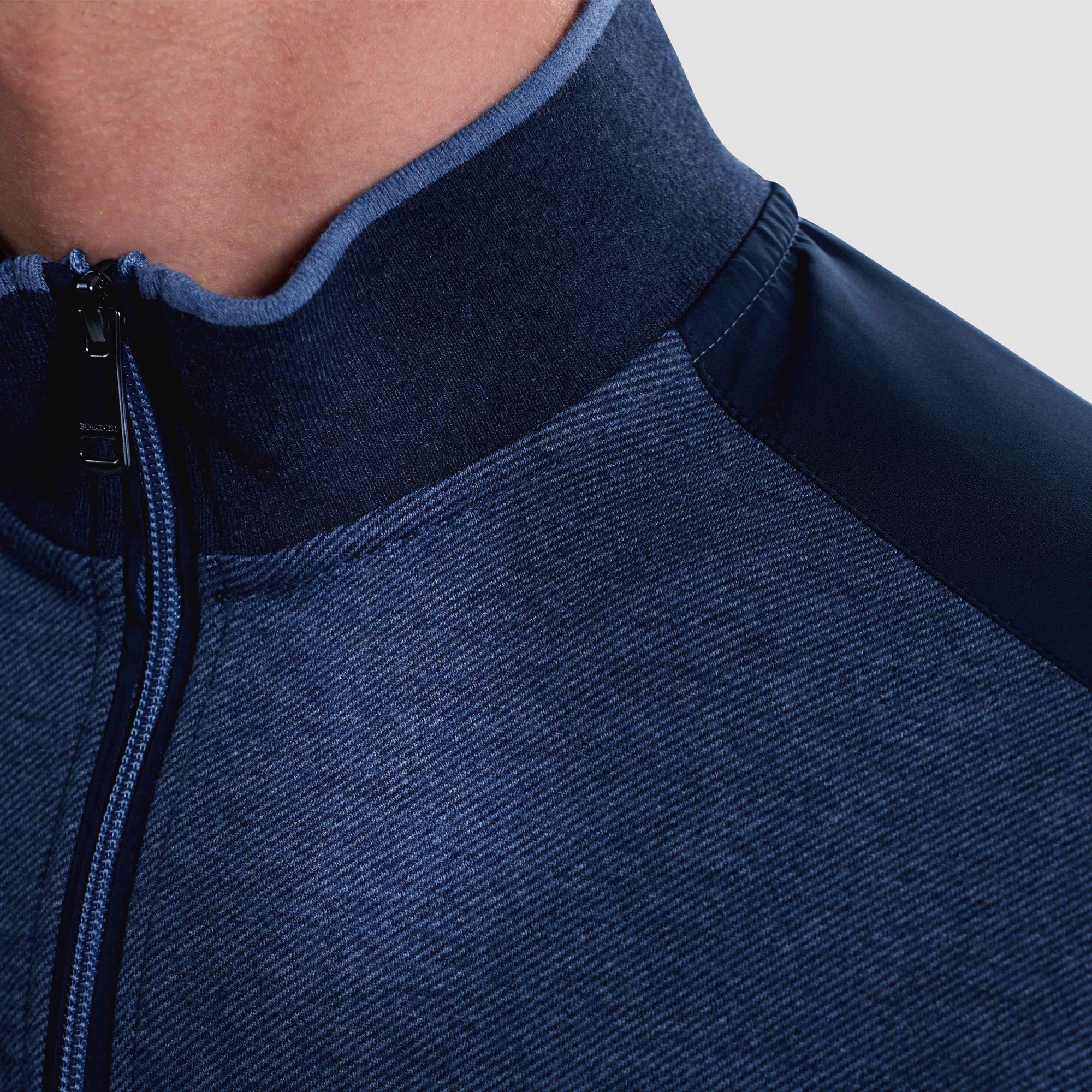 Diagonal Stripe Melange Quarter Zip