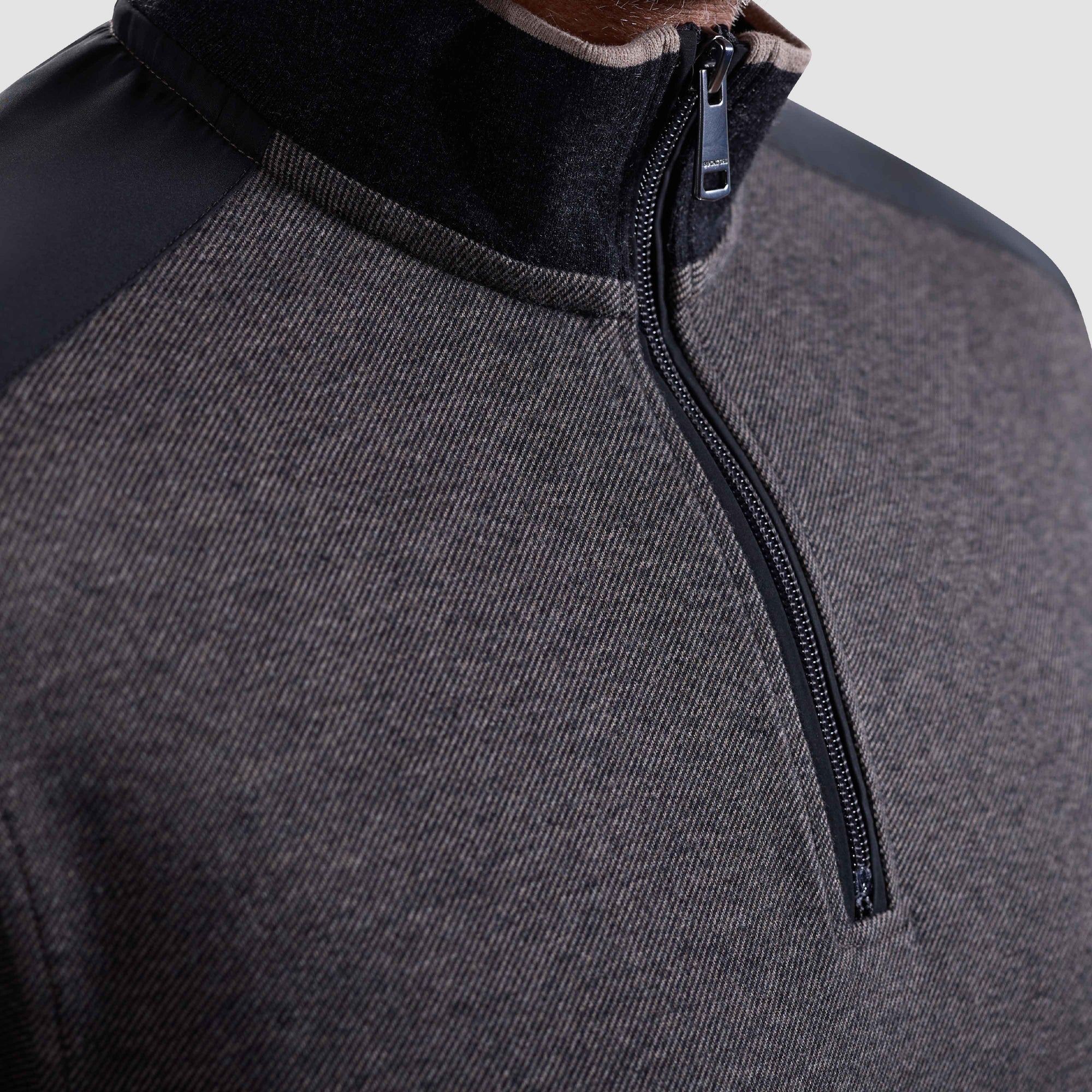 Diagonal Stripe Melange Quarter Zip