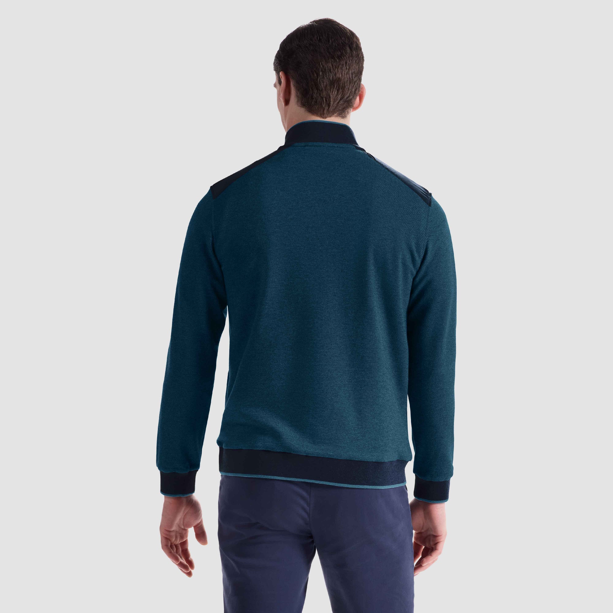 Diagonal Stripe Melange Quarter Zip