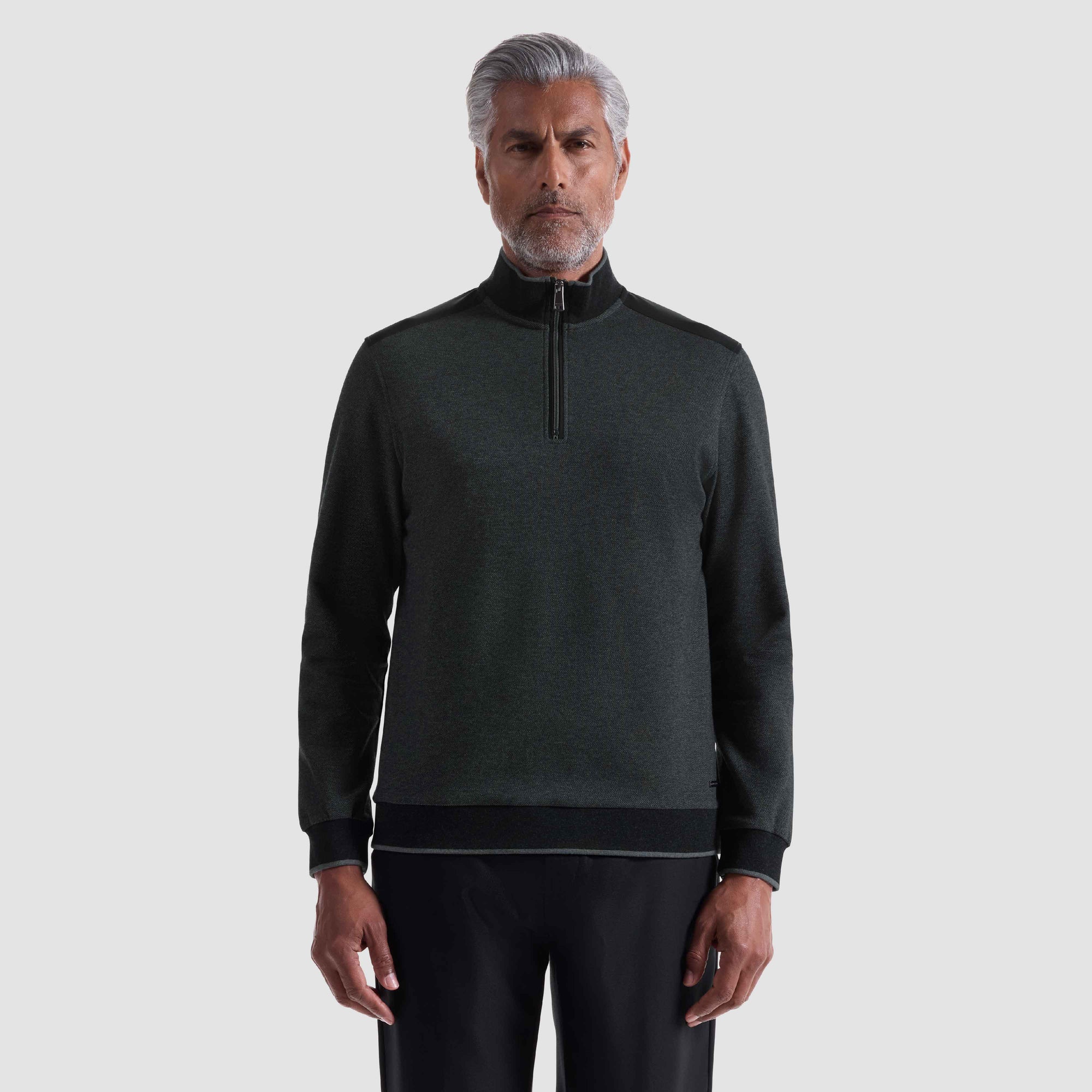 Diagonal Stripe Melange Quarter Zip