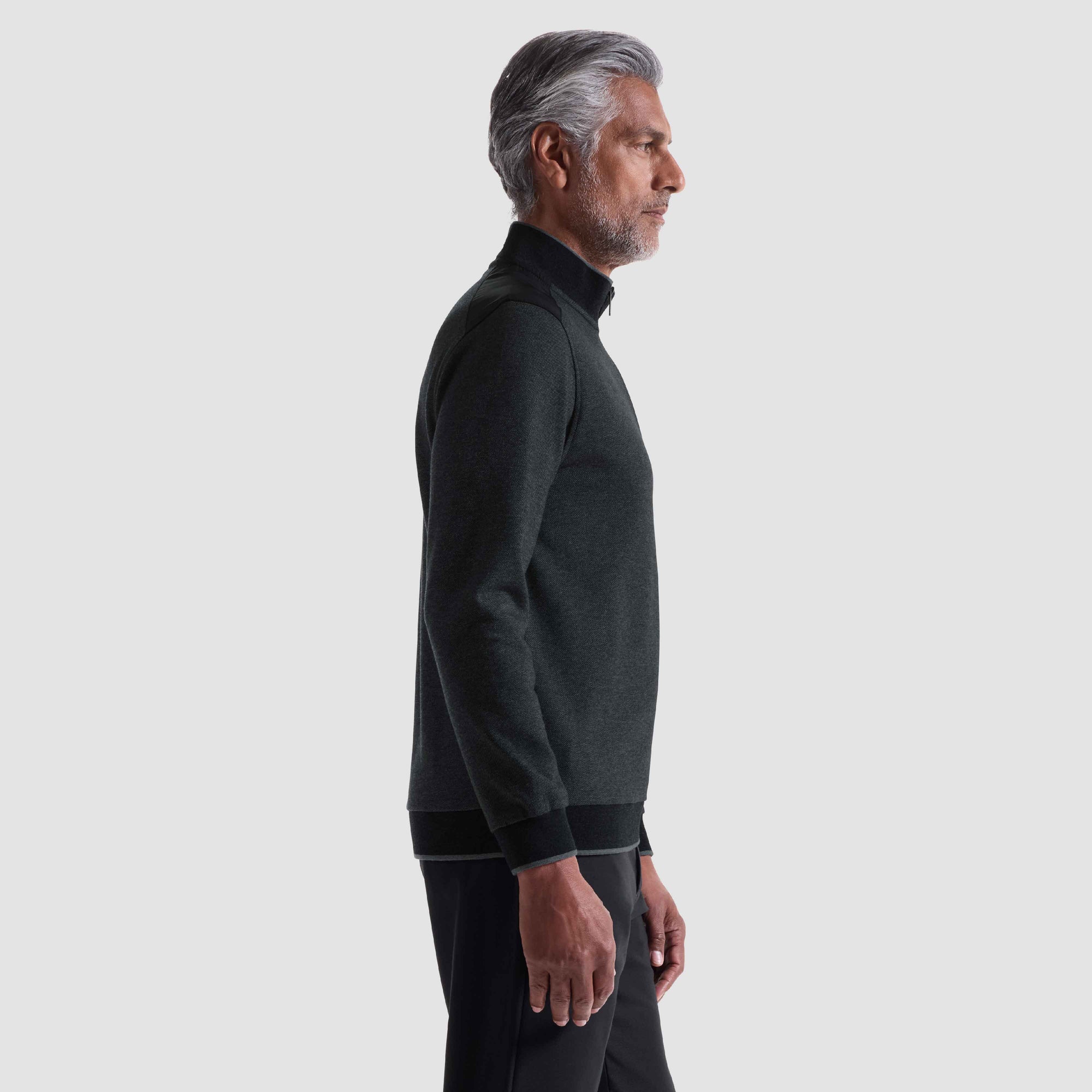 Diagonal Stripe Melange Quarter Zip