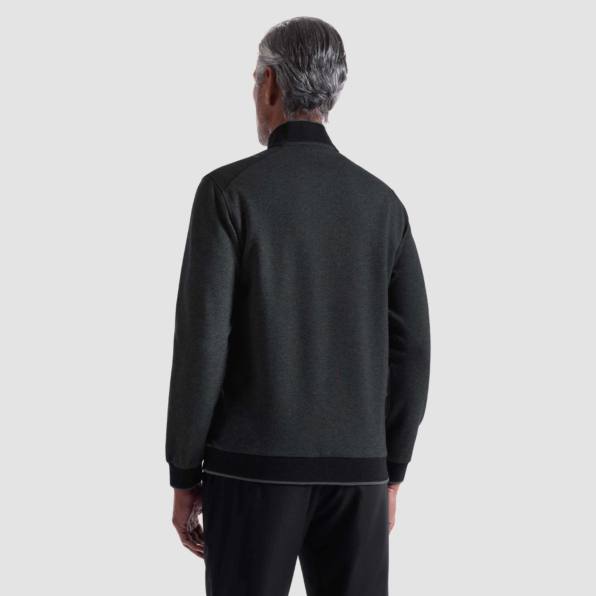 Diagonal Stripe Melange Quarter Zip