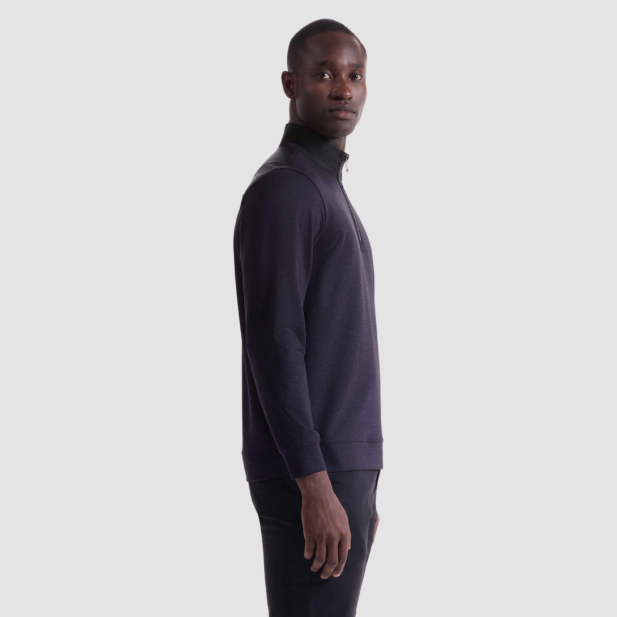 Twill-Effect Performance Quarter Zip