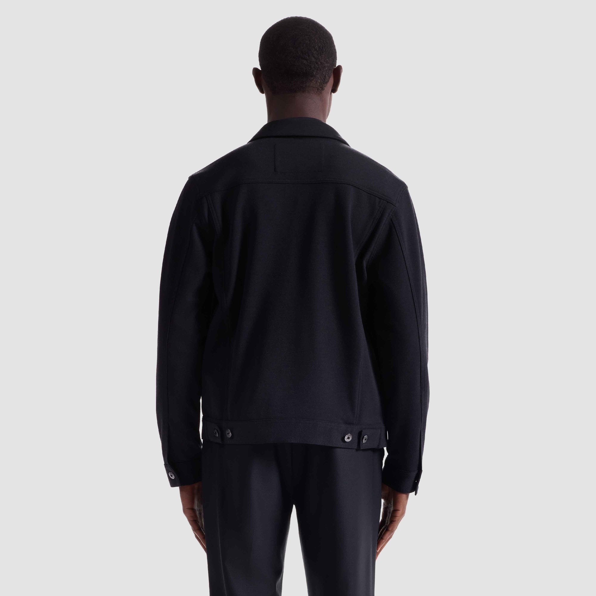 Twill-Effect Knit Trucker Jacket