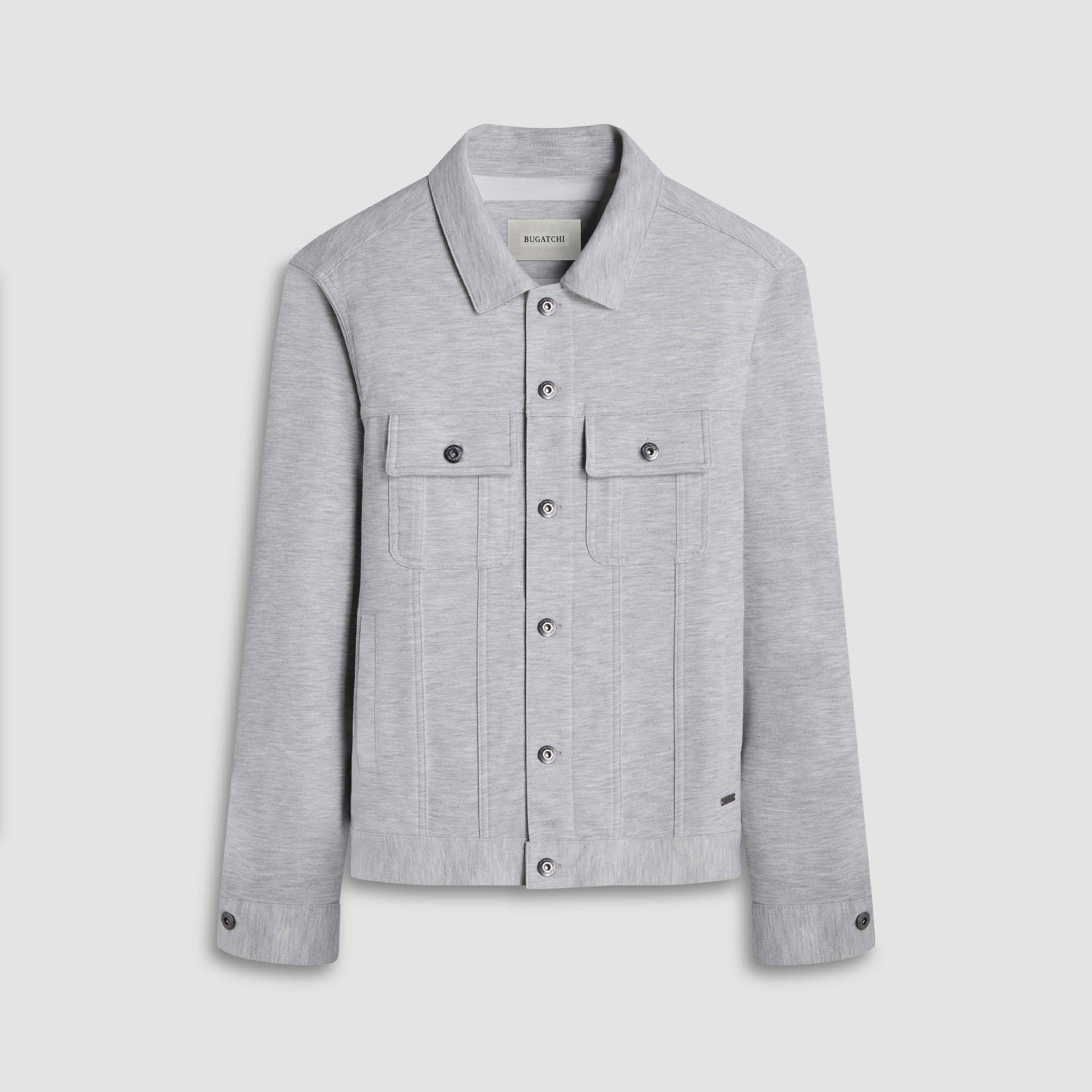 Twill-Effect Knit Trucker Jacket