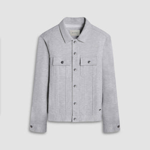 Twill-Effect Knit Trucker Jacket