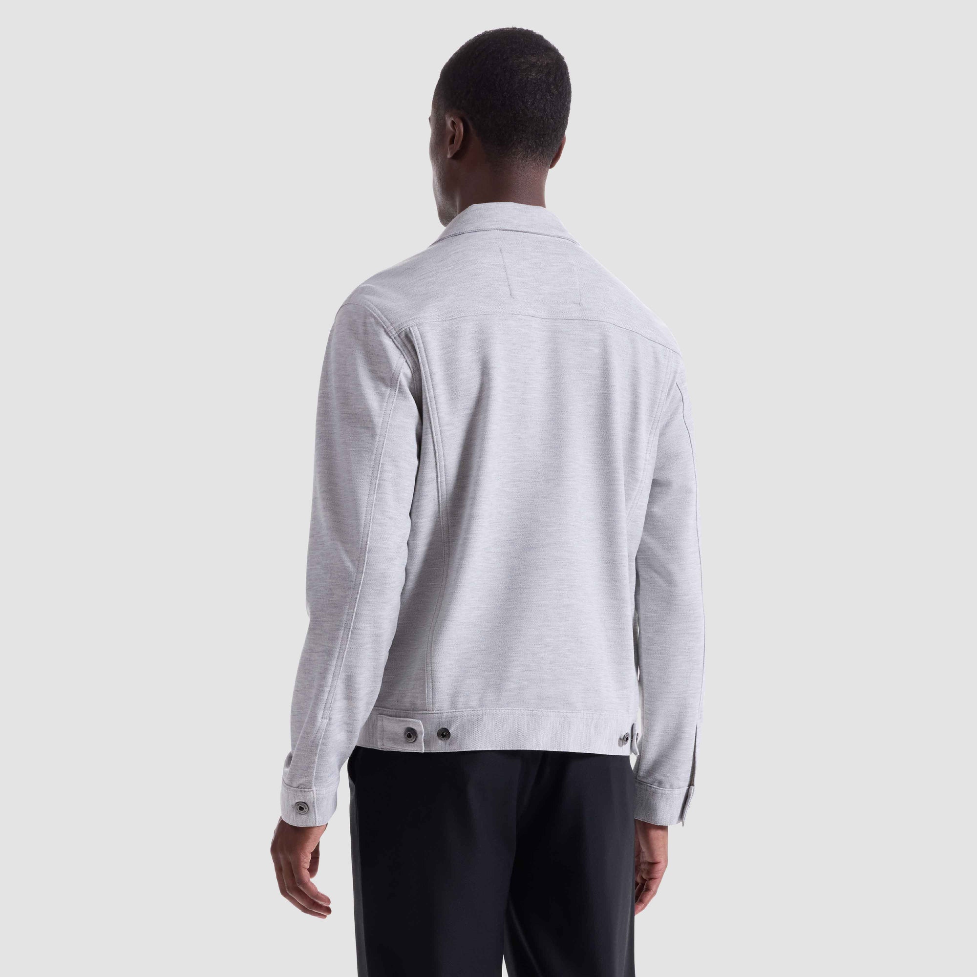 Twill-Effect Knit Trucker Jacket