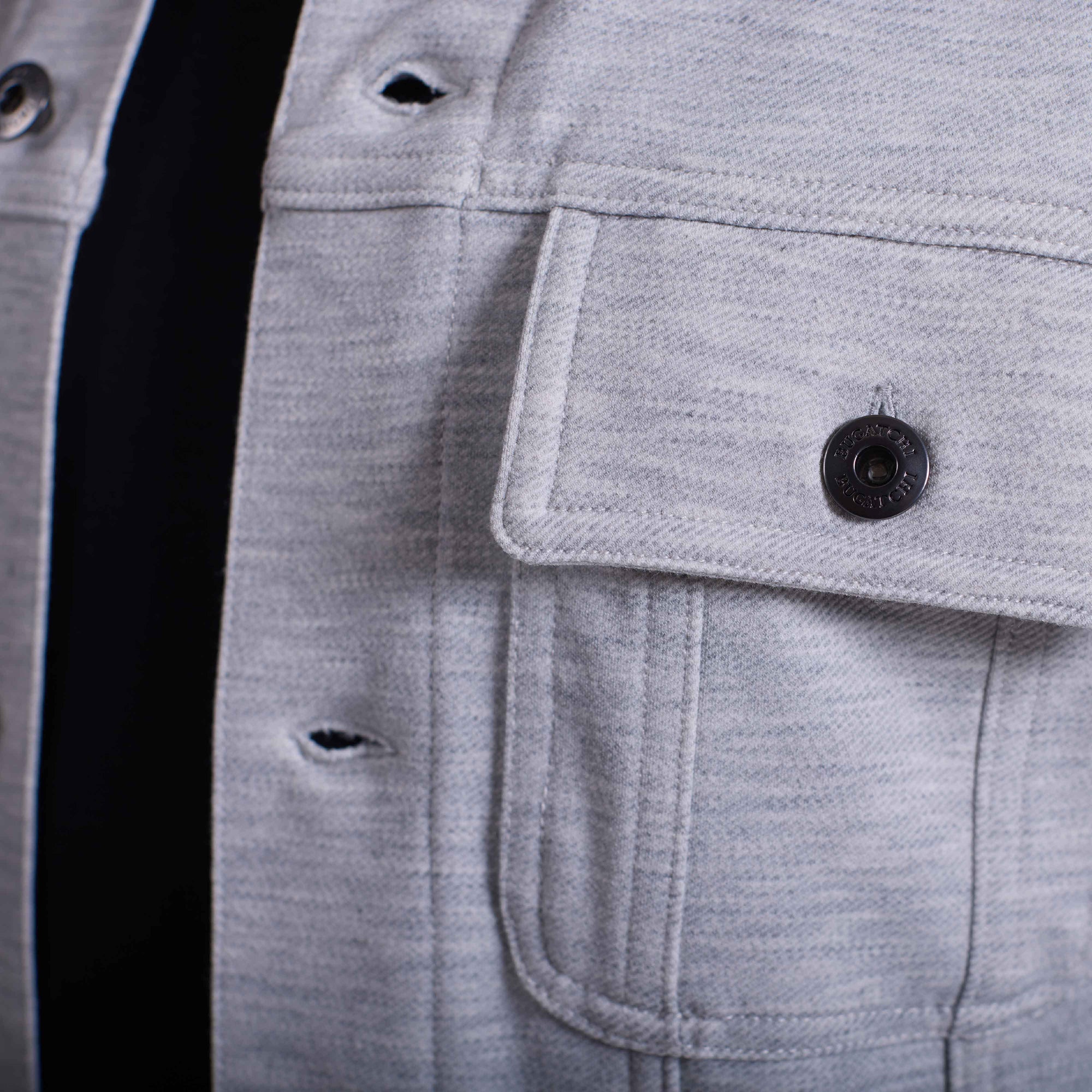 Twill-Effect Knit Trucker Jacket