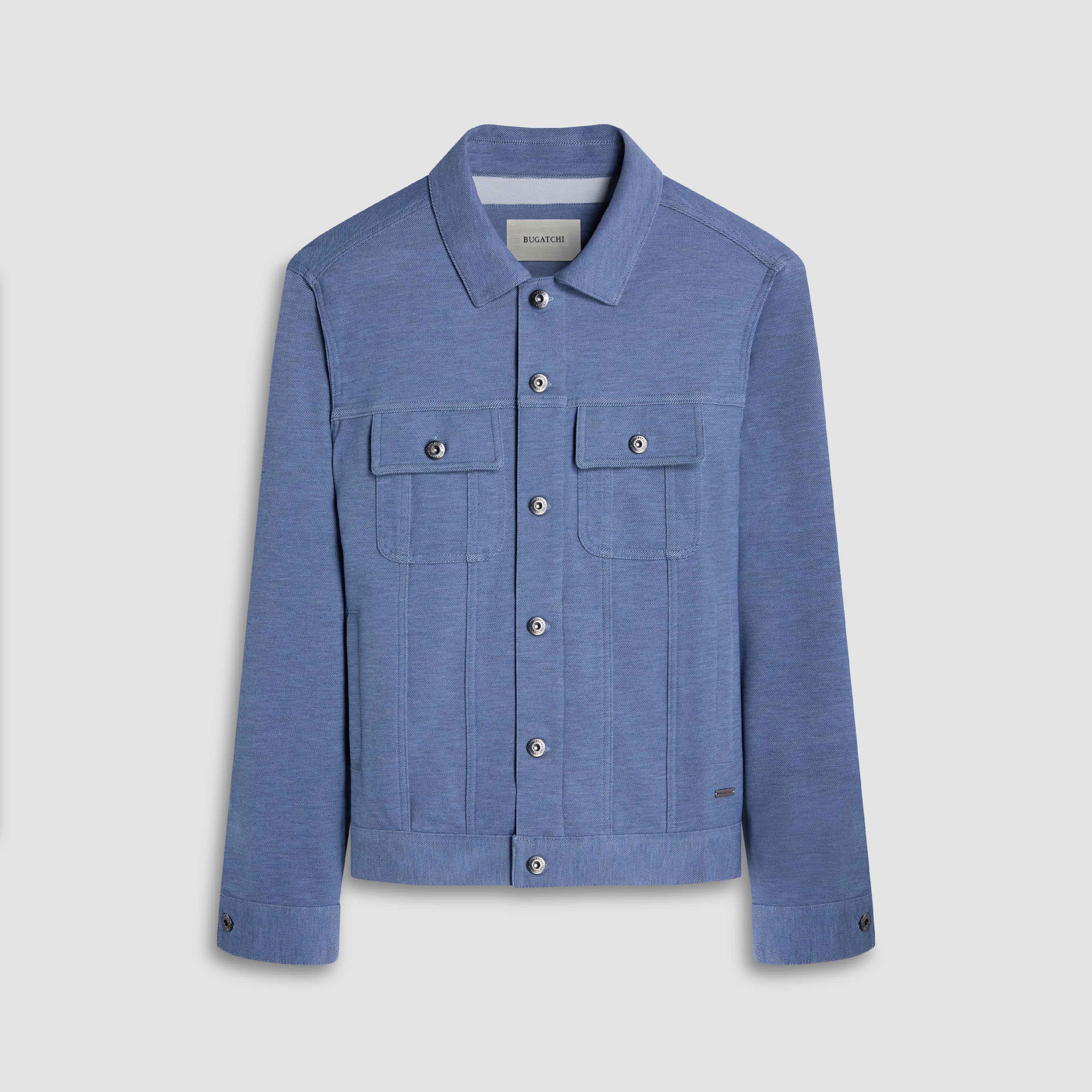 Twill-Effect Knit Trucker Jacket