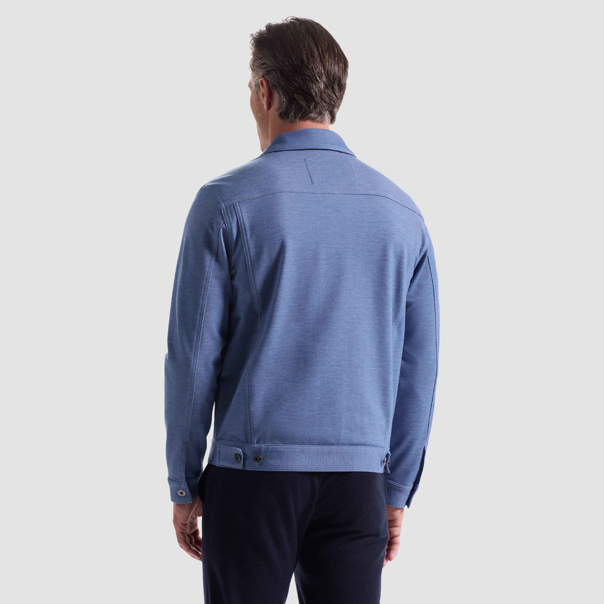 Twill-Effect Knit Trucker Jacket