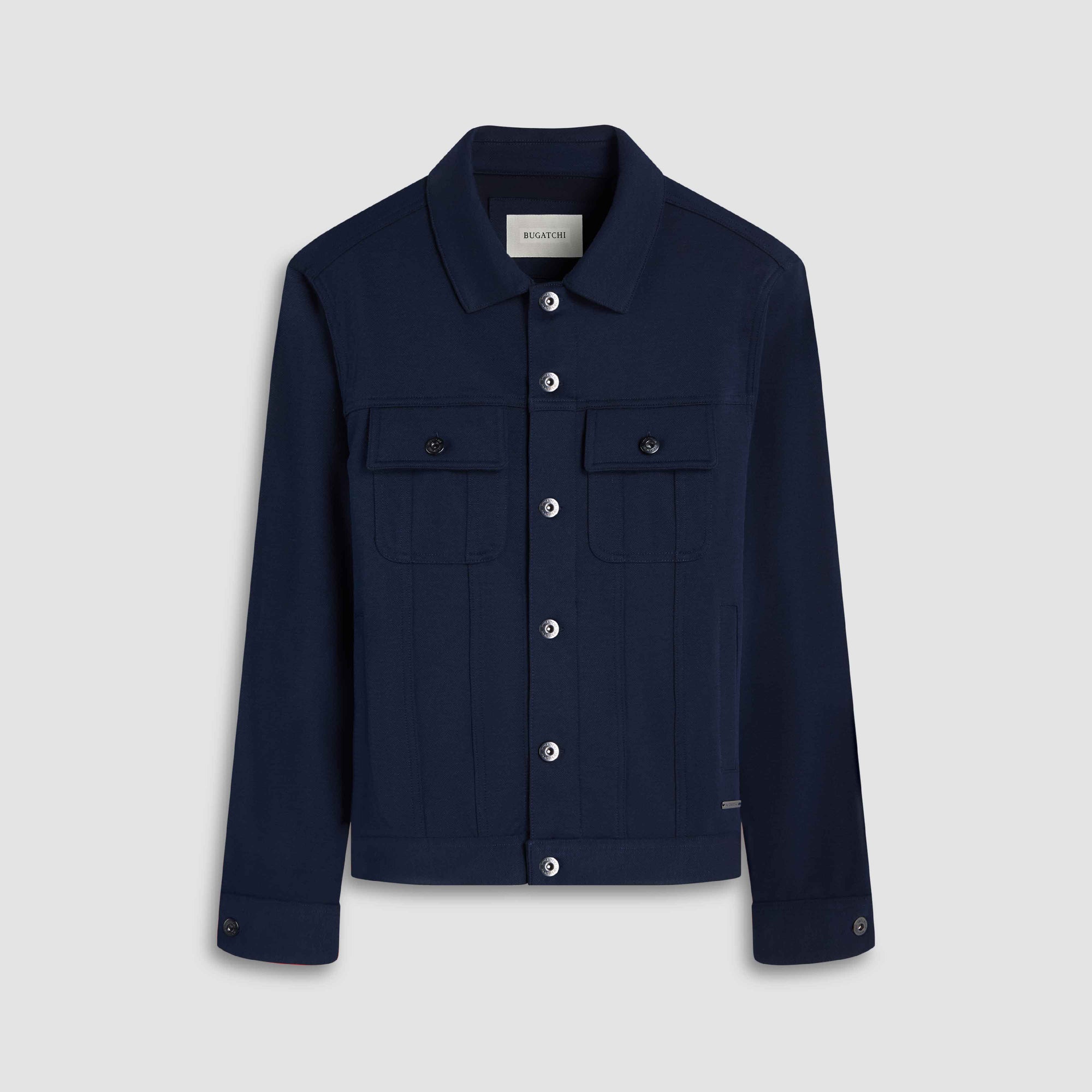 Twill-Effect Knit Trucker Jacket