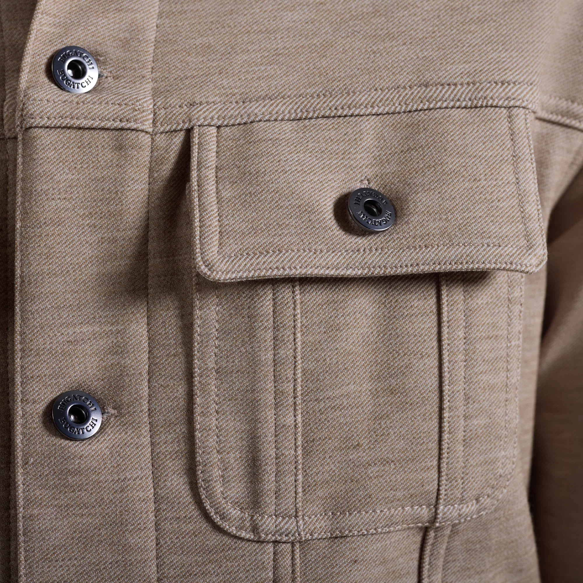 Twill-Effect Knit Trucker Jacket