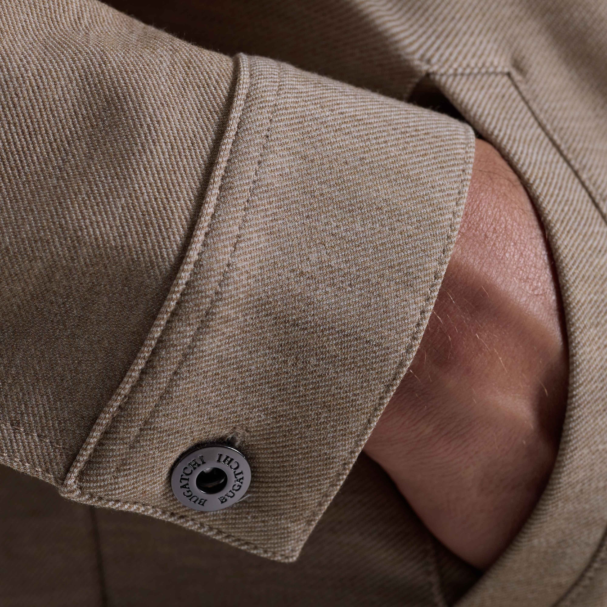 Twill-Effect Knit Trucker Jacket