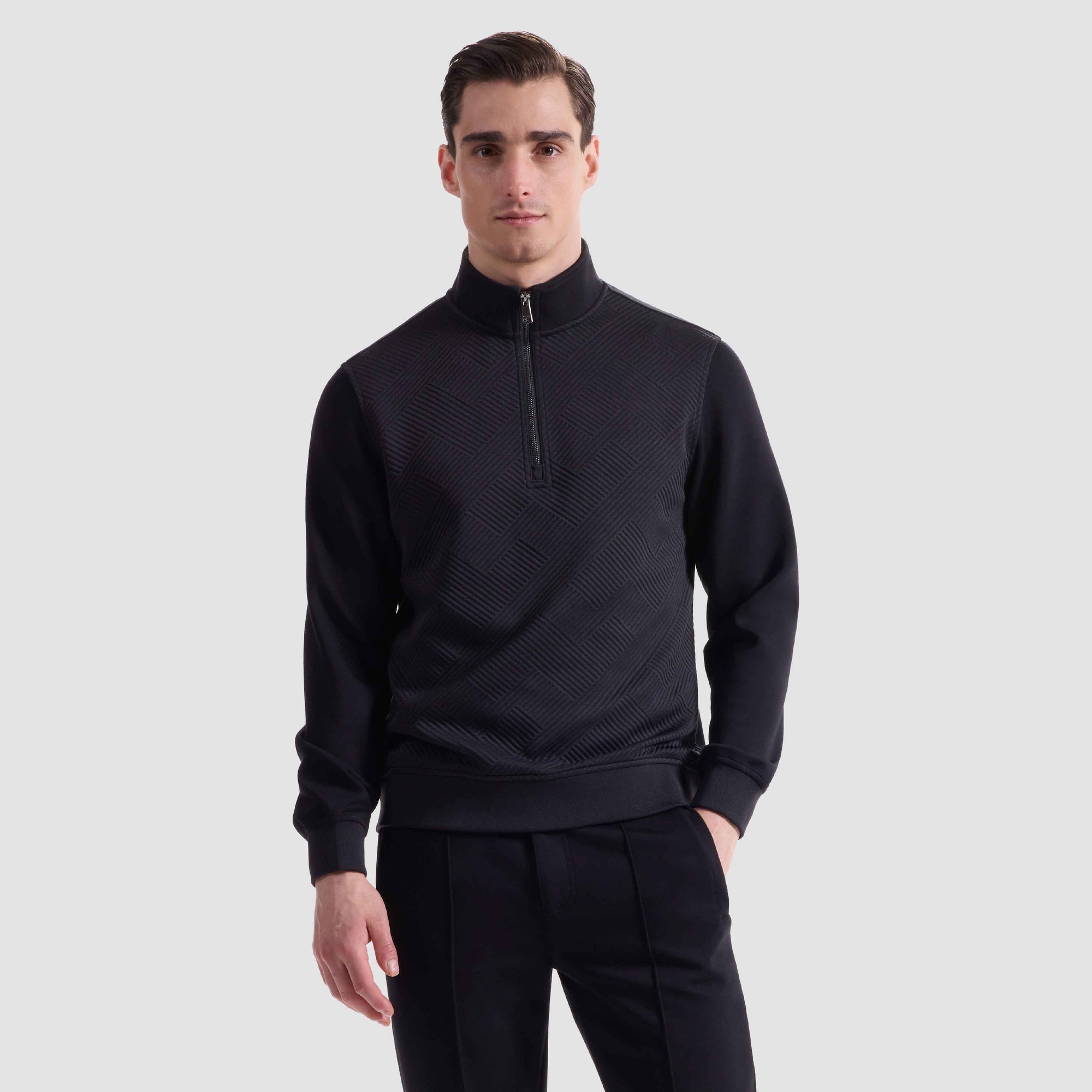Soft Touch Geometric Performance Quarter Zip