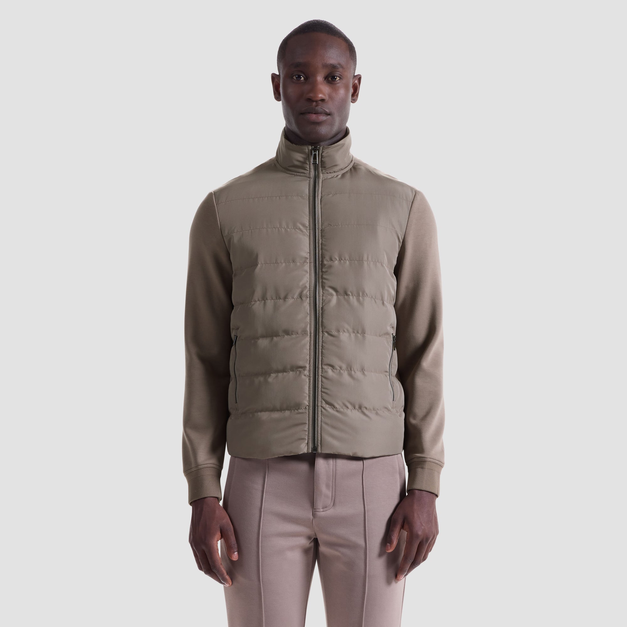 Soft Touch Quilted Front Performance Knit Jacket
