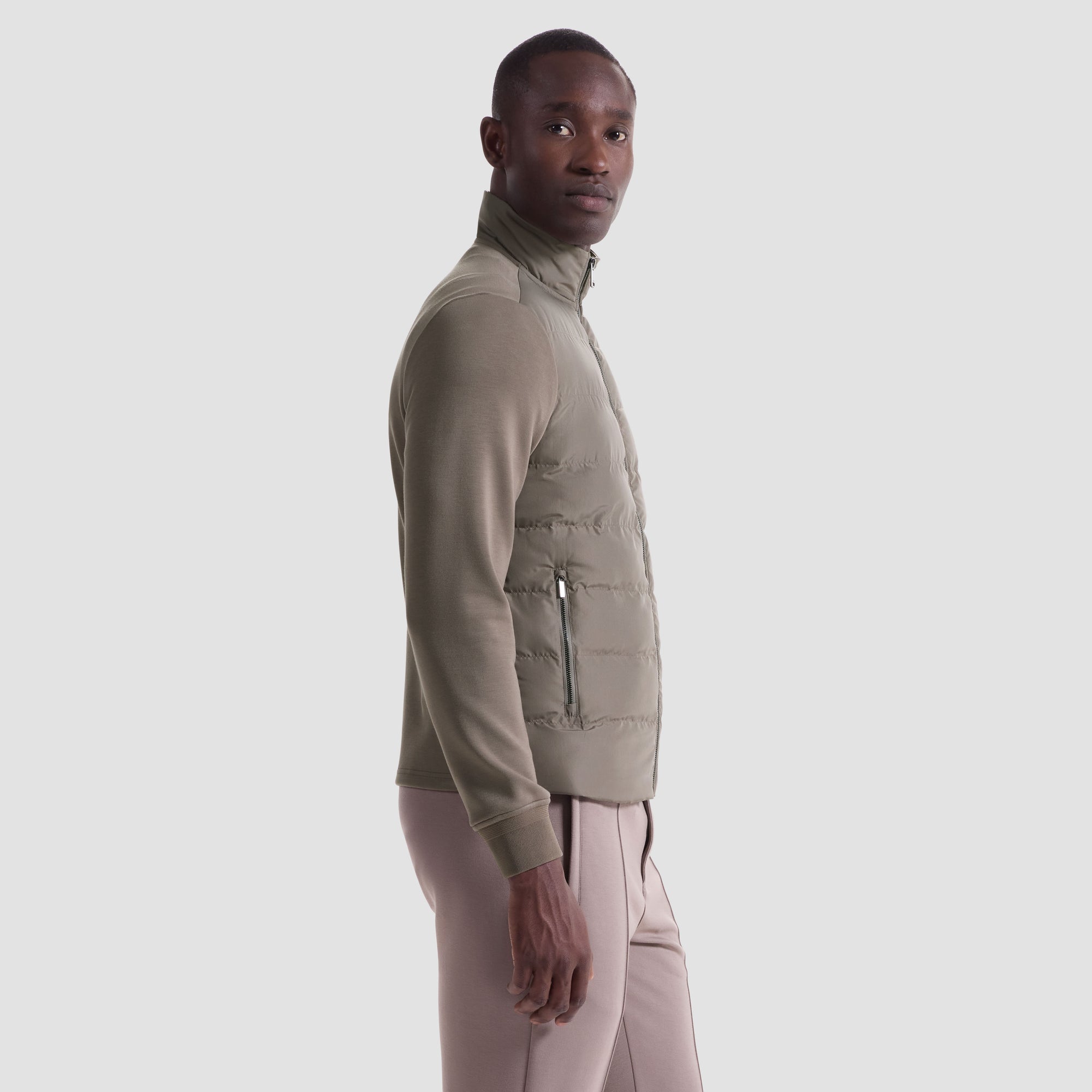 Soft Touch Quilted Front Performance Knit Jacket