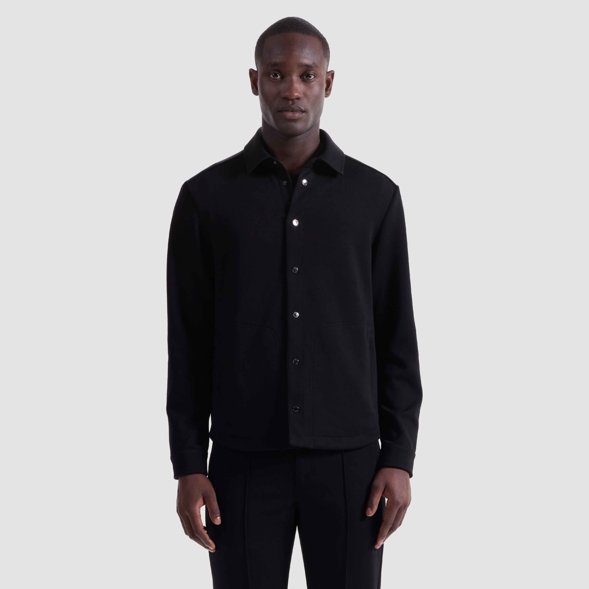 Soft Touch Snap Front Shirt Jacket