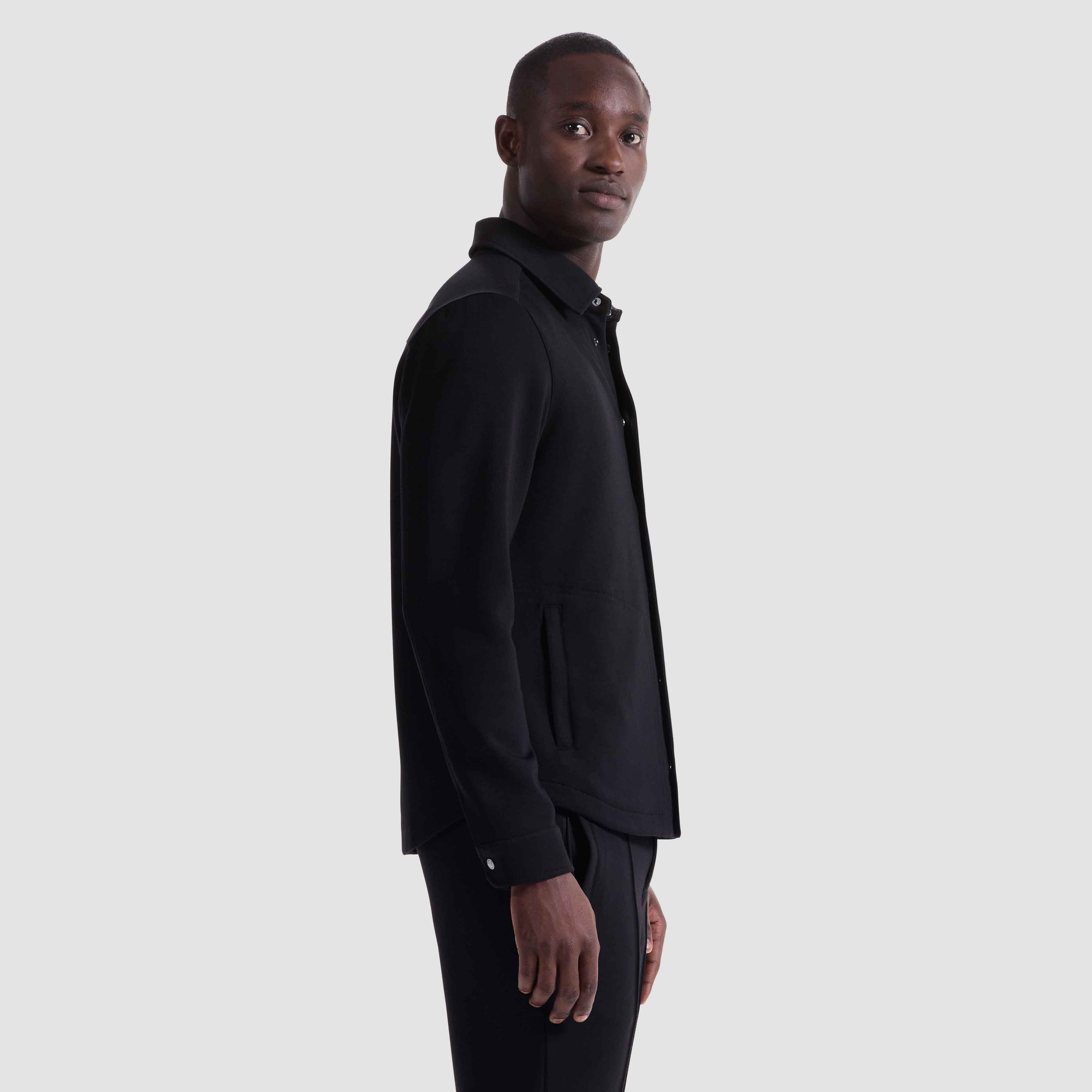 Soft Touch Snap Front Shirt Jacket