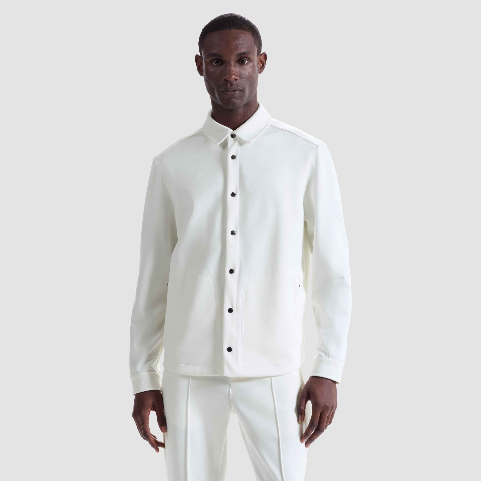 Soft Touch Snap Front Shirt Jacket