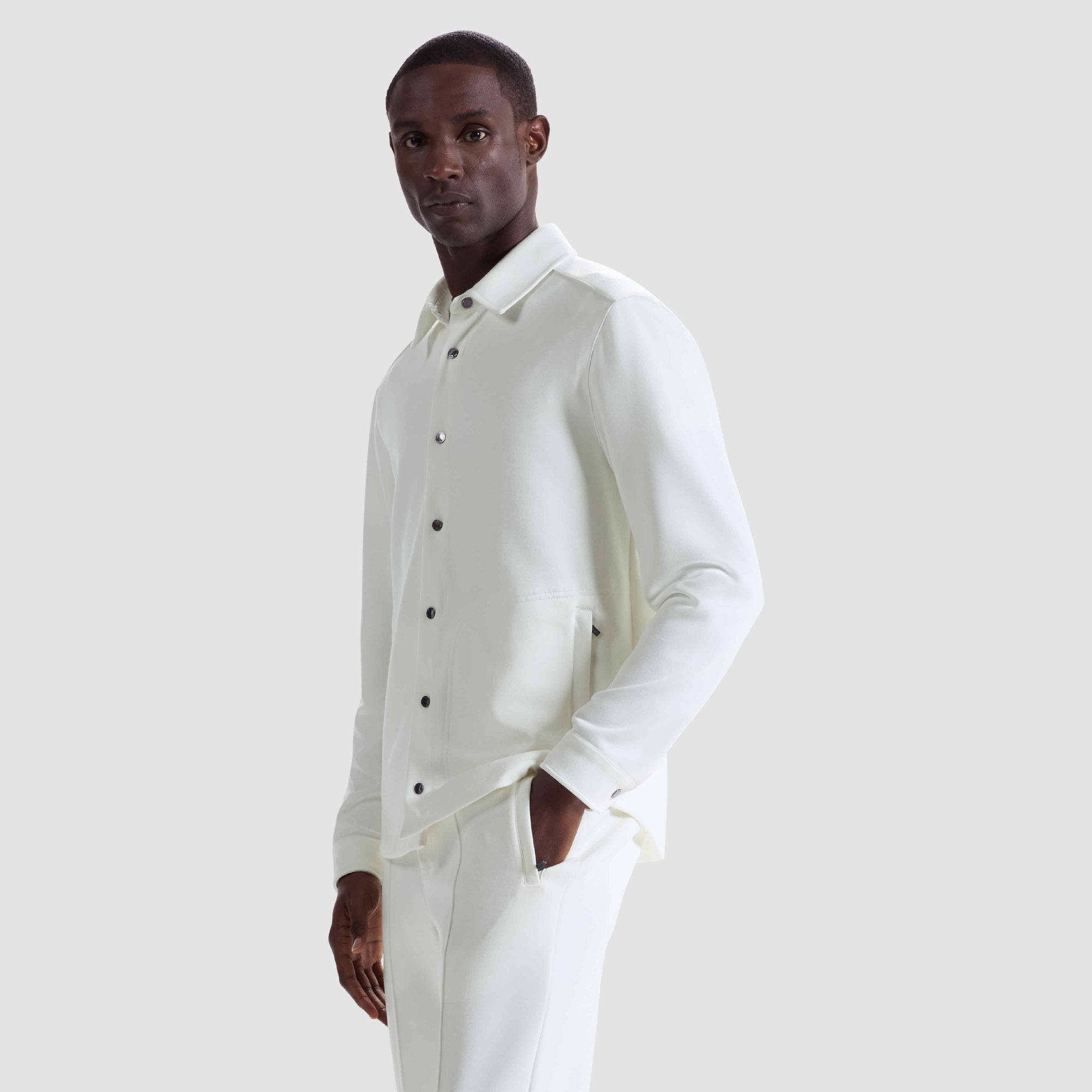 Soft Touch Snap Front Shirt Jacket