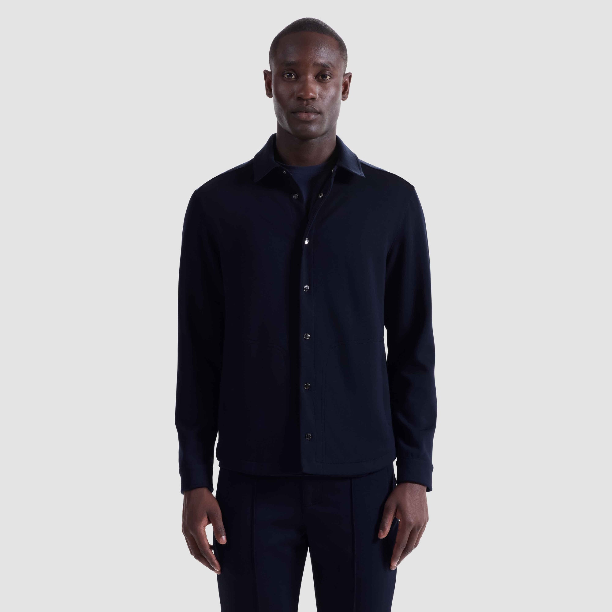 Soft Touch Snap Front Shirt Jacket