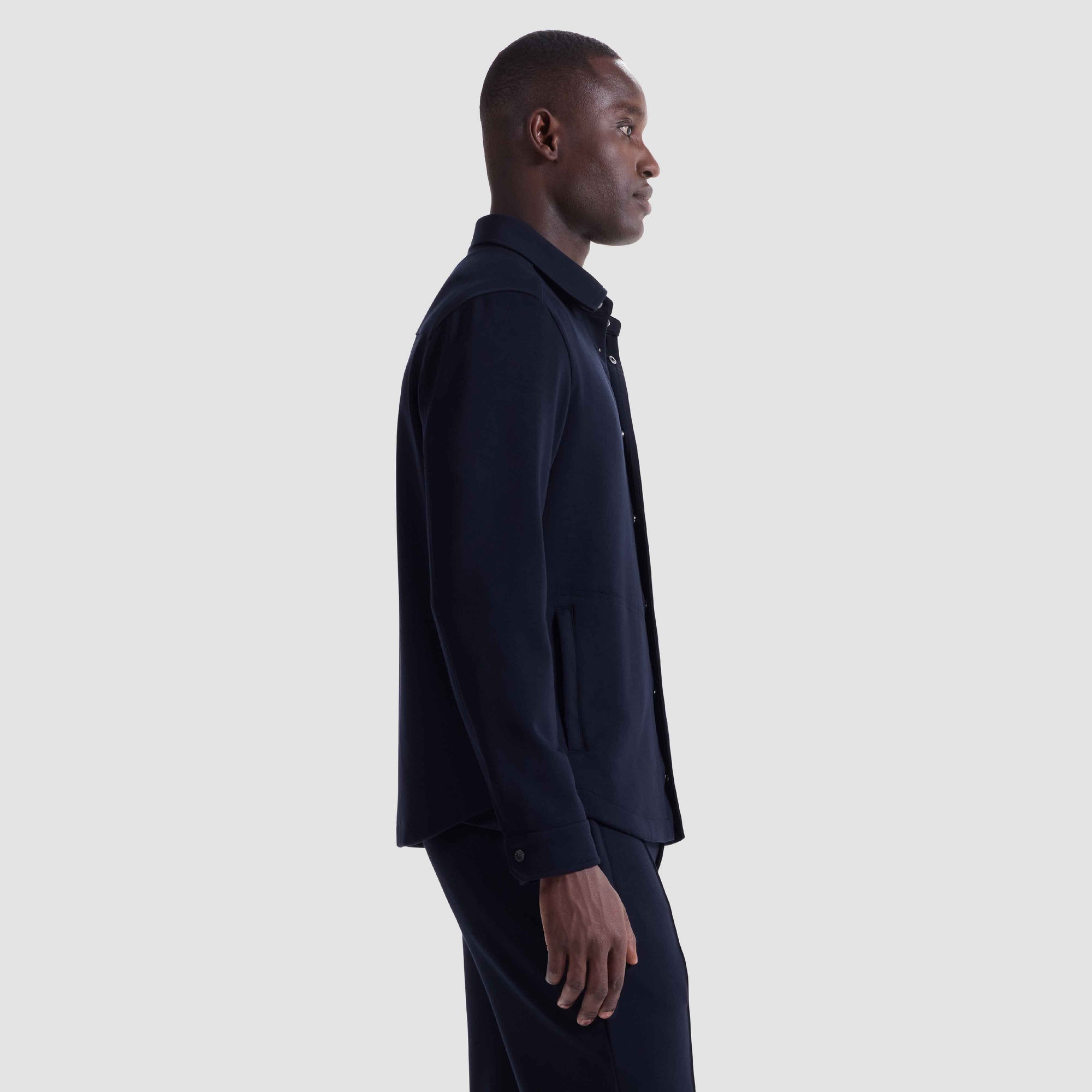 Soft Touch Snap Front Shirt Jacket