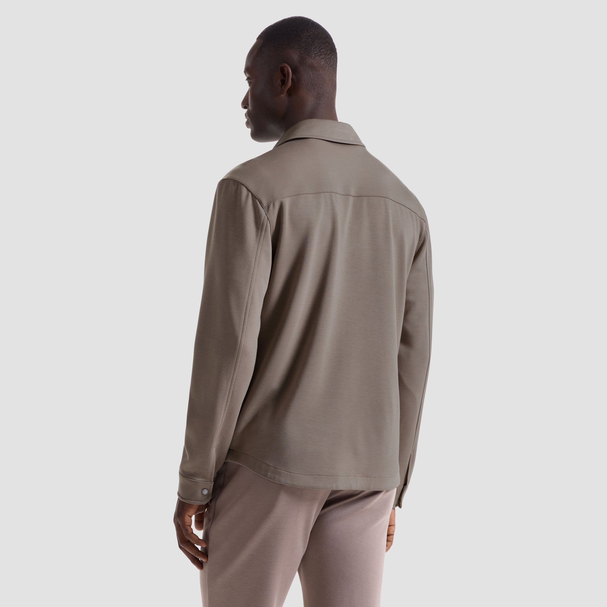 Soft Touch Snap Front Shirt Jacket