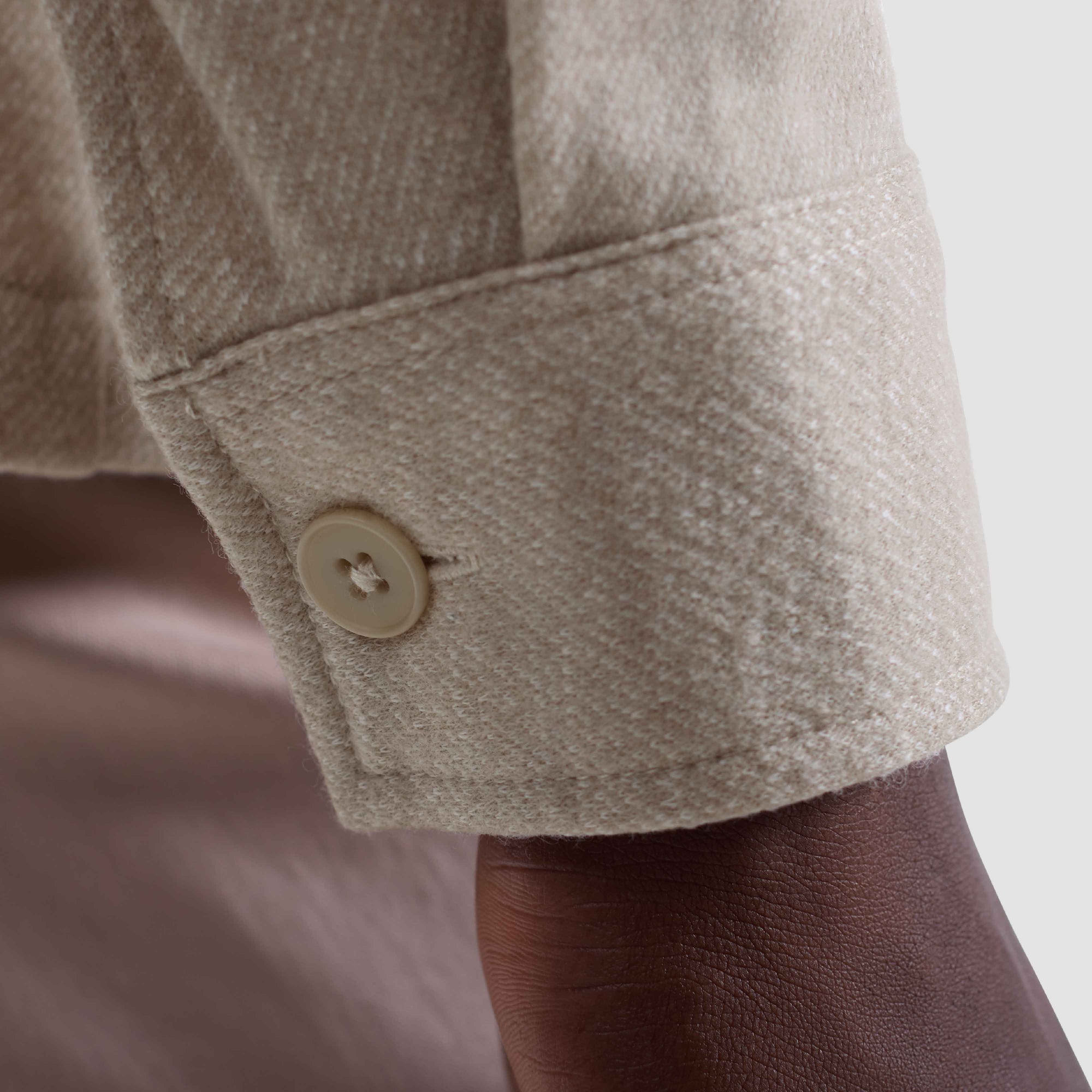 Twill-Effect Knit Overshirt