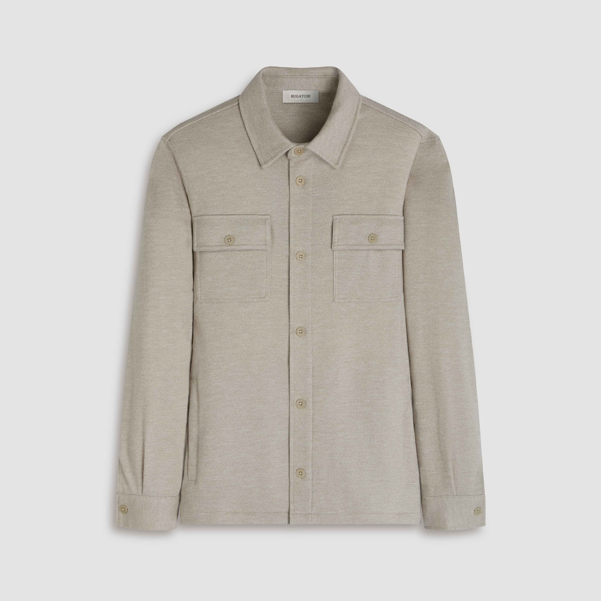 Twill-Effect Knit Overshirt