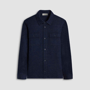 Twill-Effect Knit Overshirt