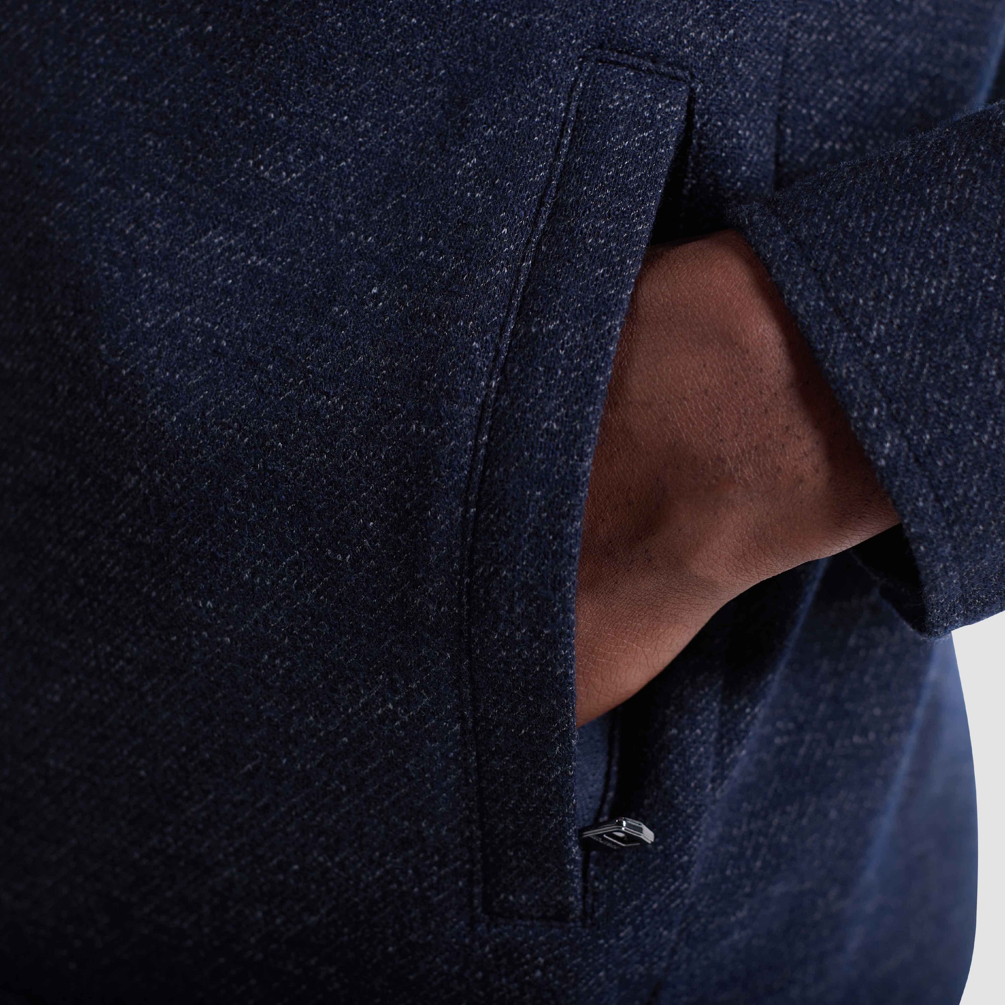 Twill-Effect Knit Overshirt