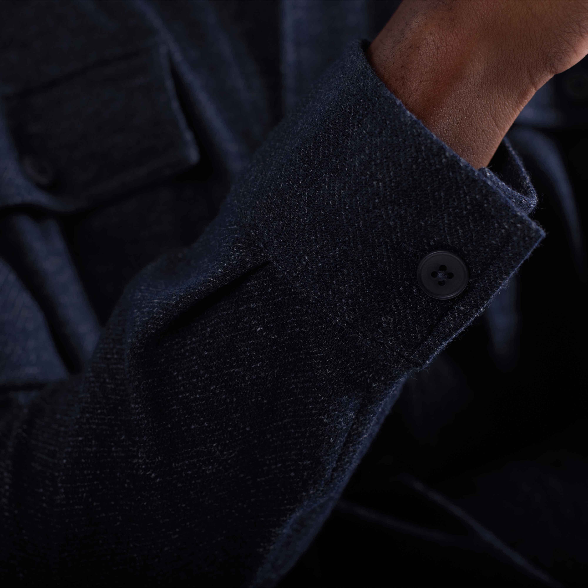 Twill-Effect Knit Overshirt