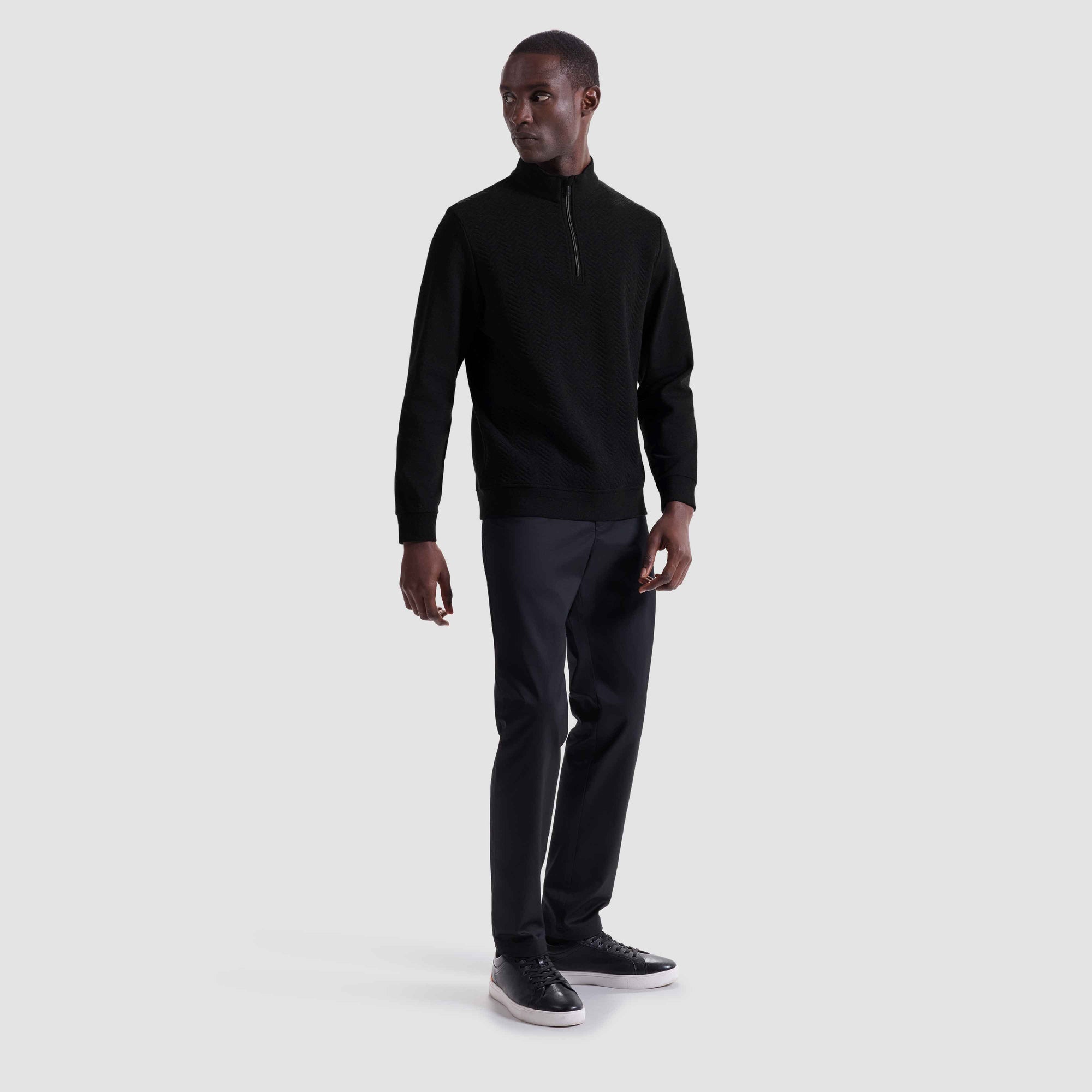 Chevron Melange Quarter Zip Pullover